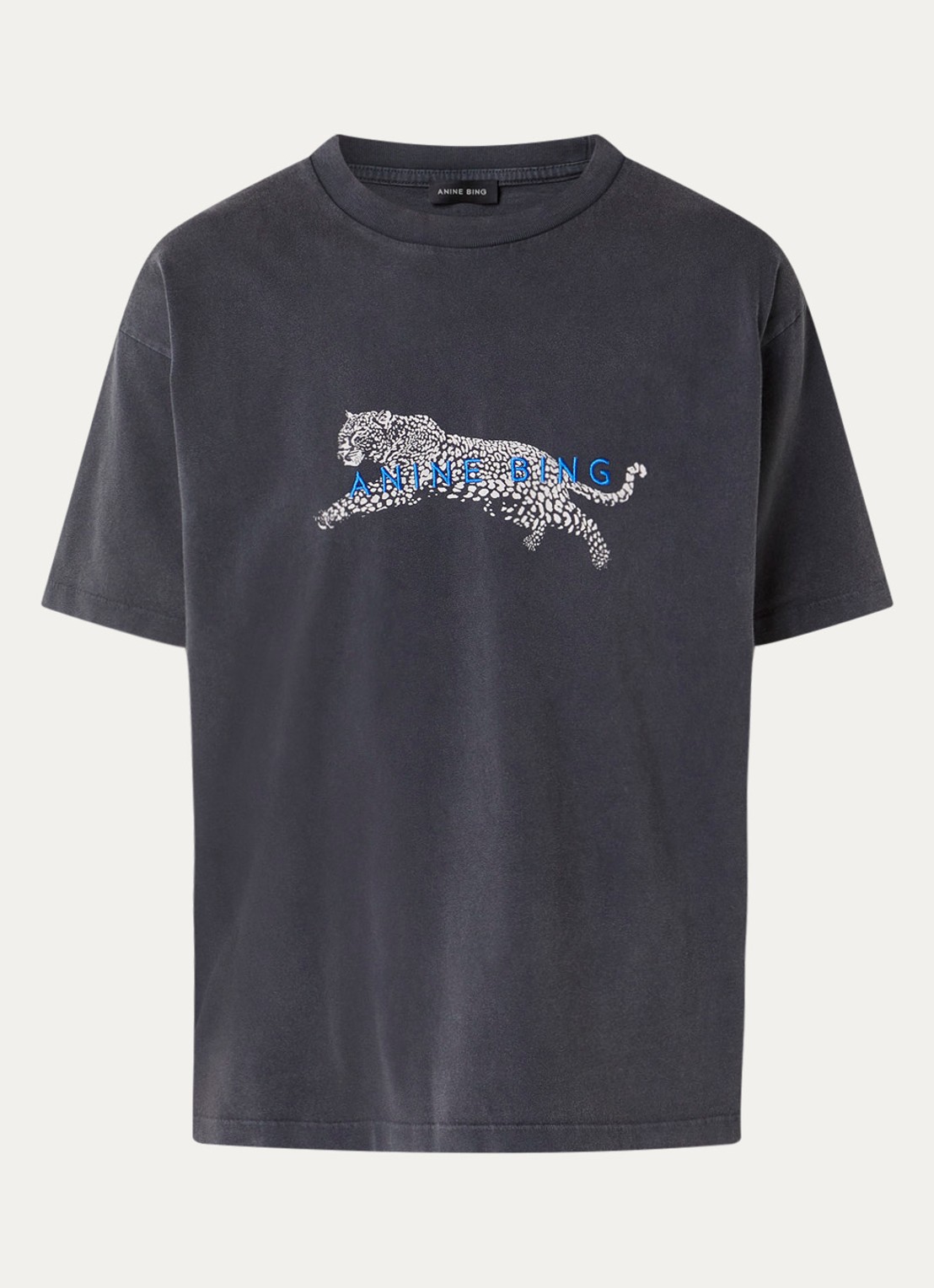 Anine Bing Cade T-shirt met logoborduring - voorkant 3 donkergrijs