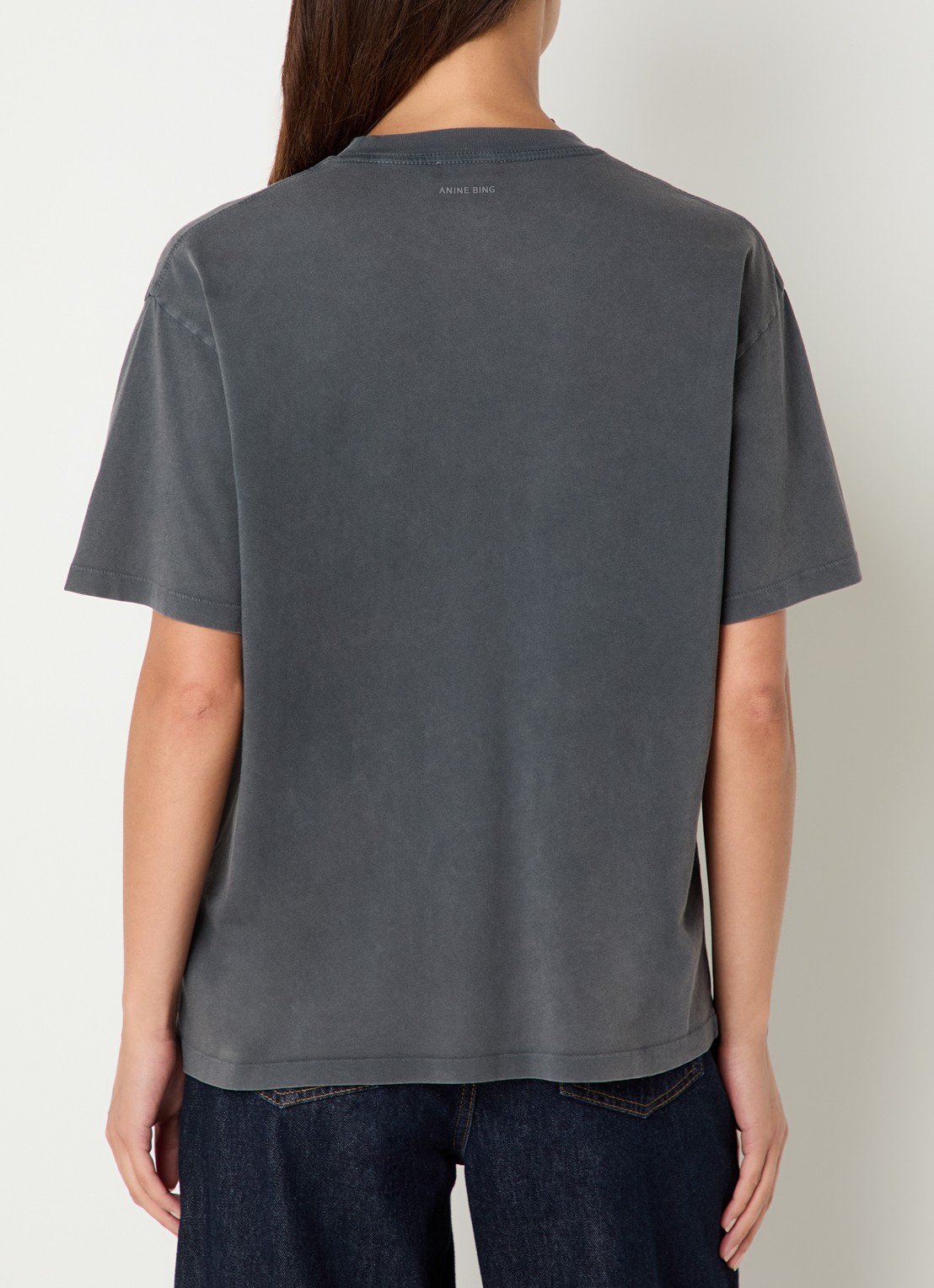 Anine Bing Cade T-shirt met print - achterkant 2 antraciet
