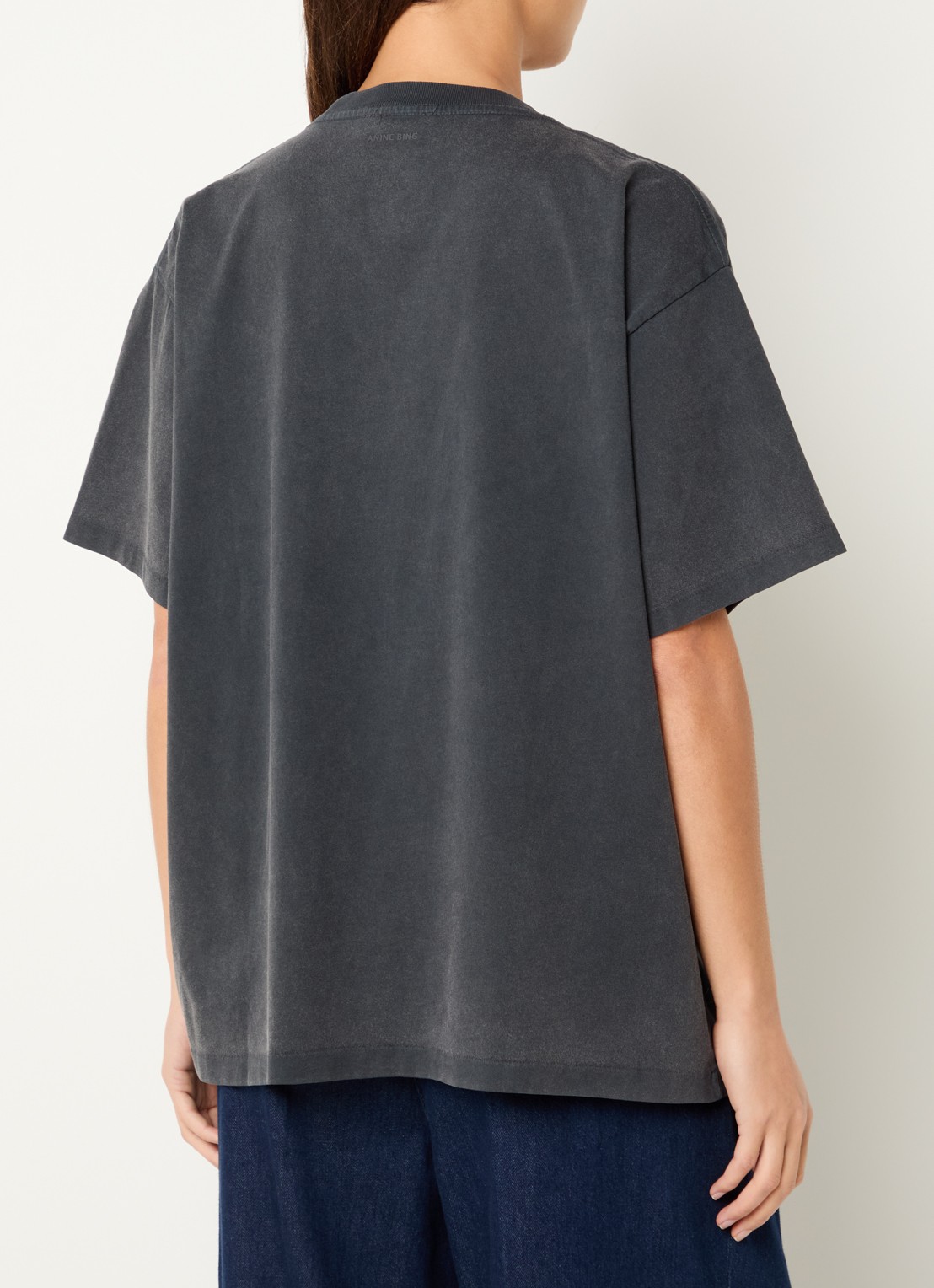 Anine Bing Cade T-shirt met print - achterkant 2 donkergrijs