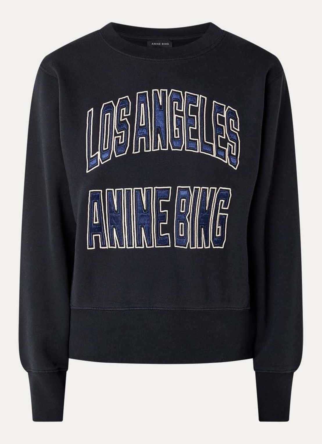Anine Bing Harry sweater met logoborduring - voorkant zwart