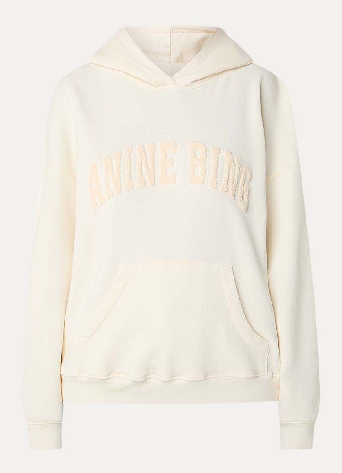 Anine Bing Harvey hoodie met logoborduring - voorkant 2 creme