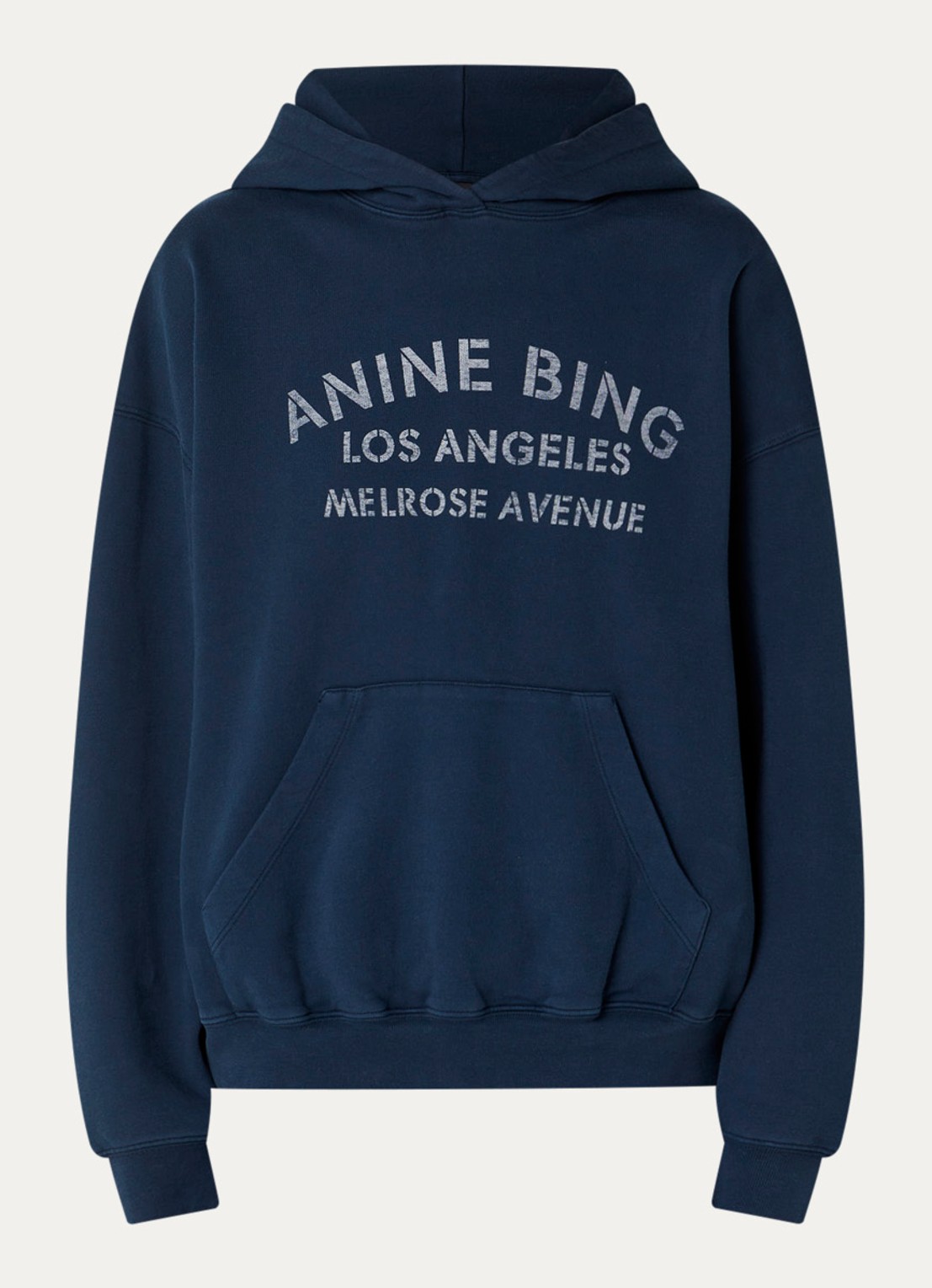 Anine Bing Harvey hoodie met logoprint - voorkant 3 donkerblauw