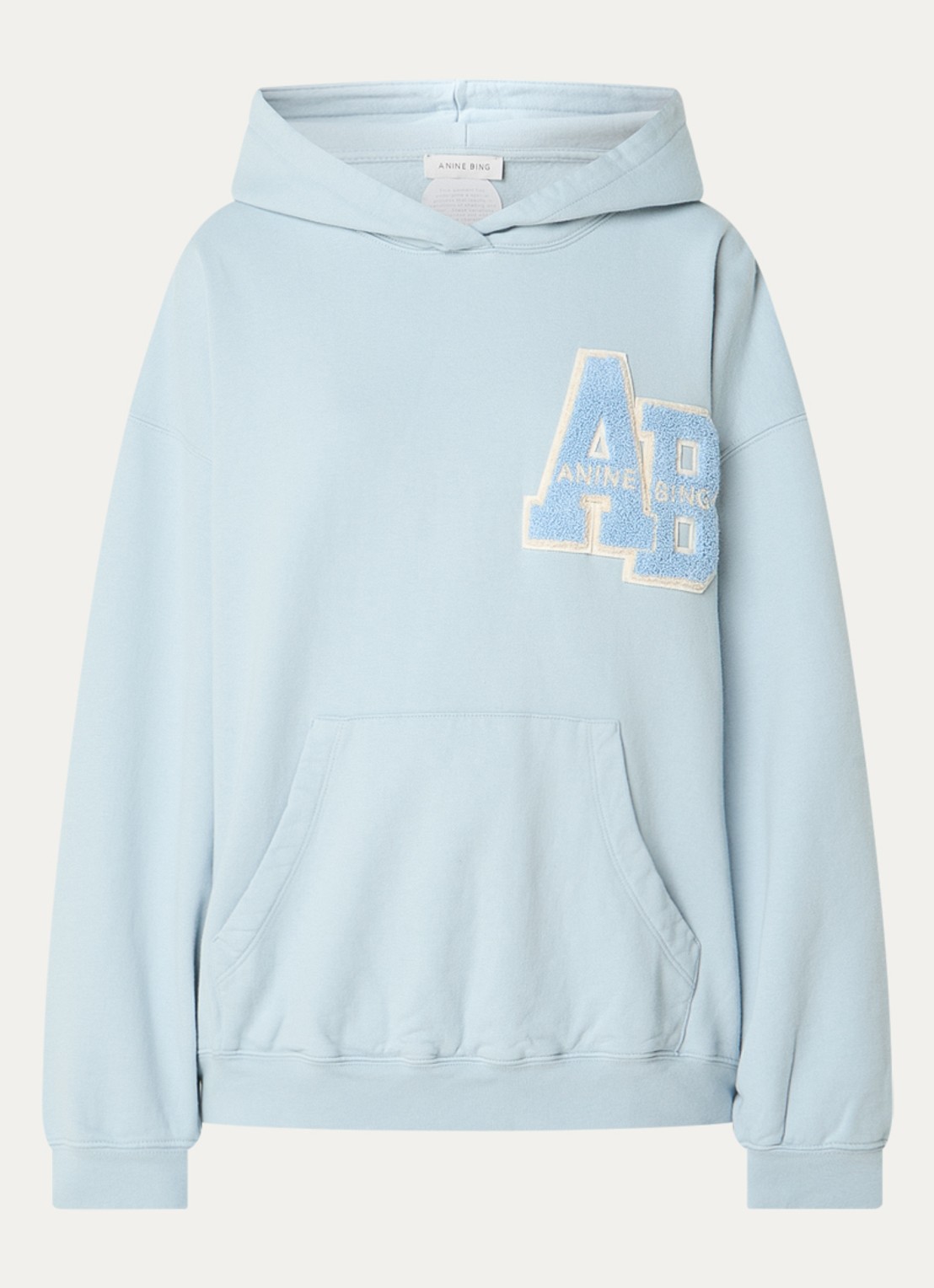 Anine Bing Harvey hoodie met patchwork - voorkant 2 blauw
