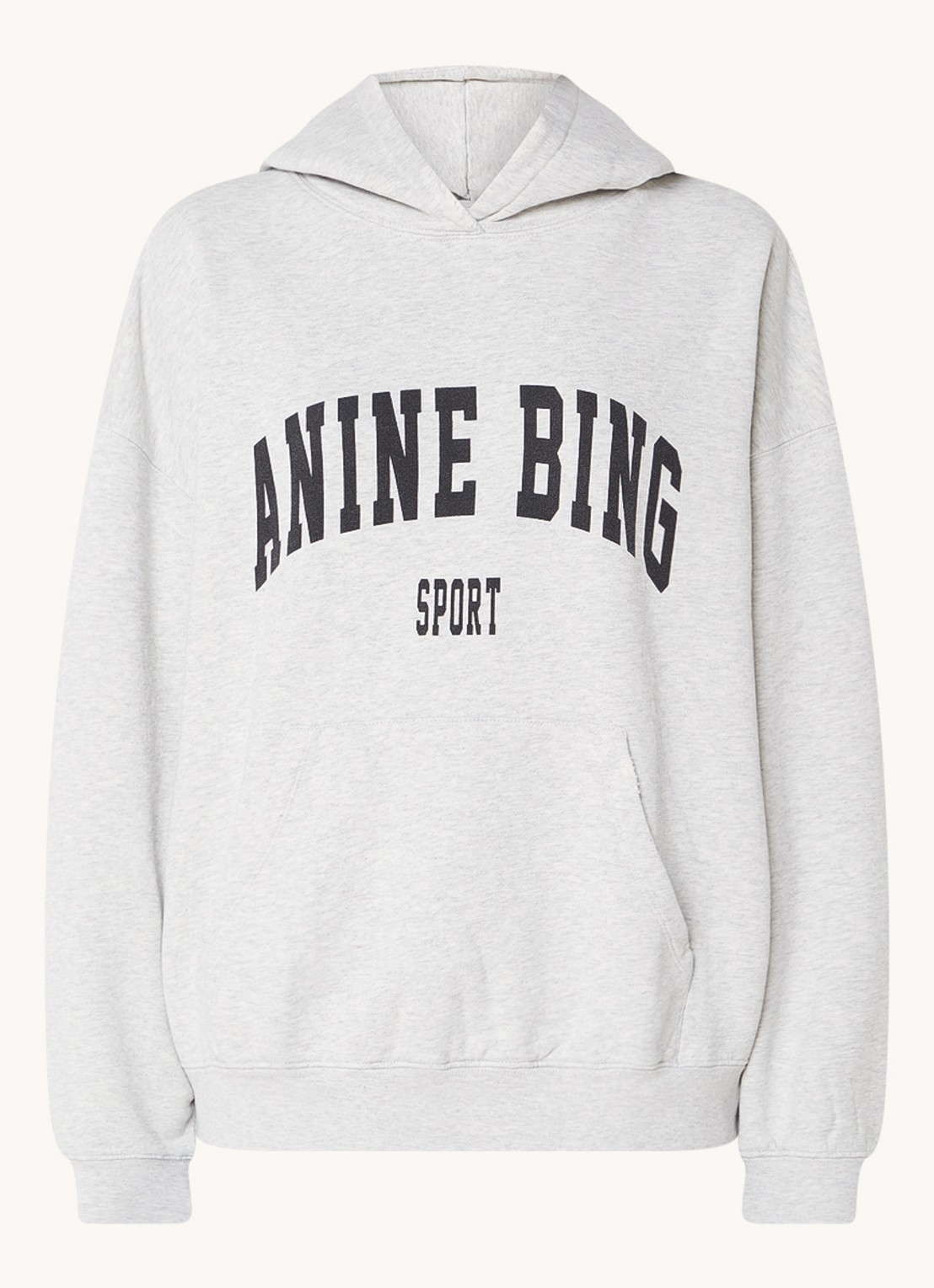 Anine Bing Harvey oversized hoodie met logoprint - voorkant 4 grijsmele