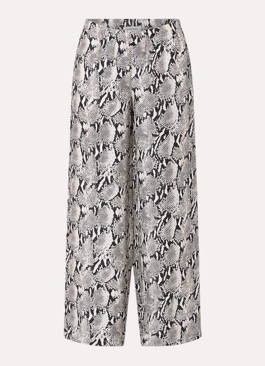 Anine Bing High waist wide fit pantalon met slangenprint en steekzakken - voorkant 2 multicolor