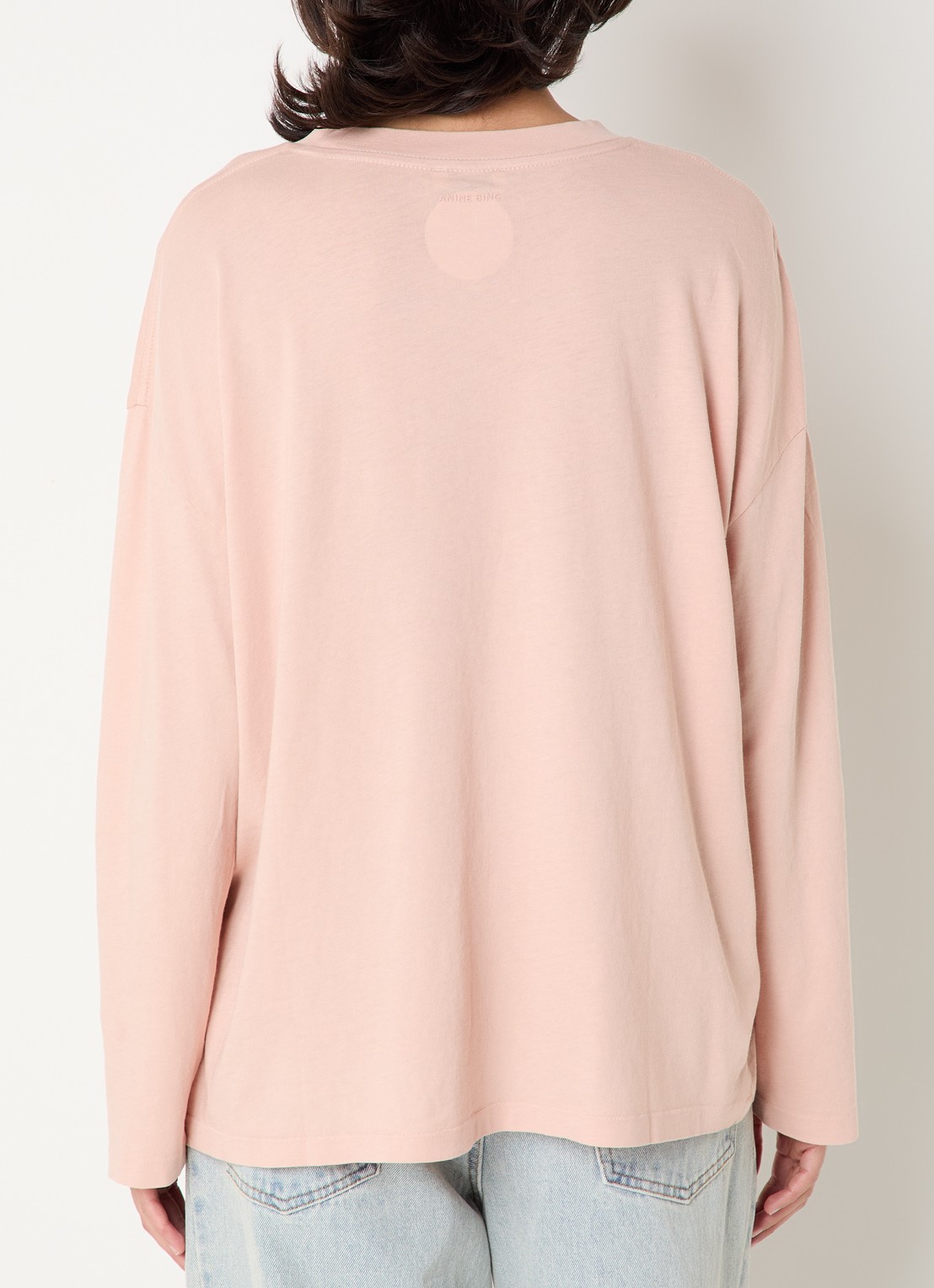 Anine Bing Ivan longsleeve met logoprint - achterkant roze