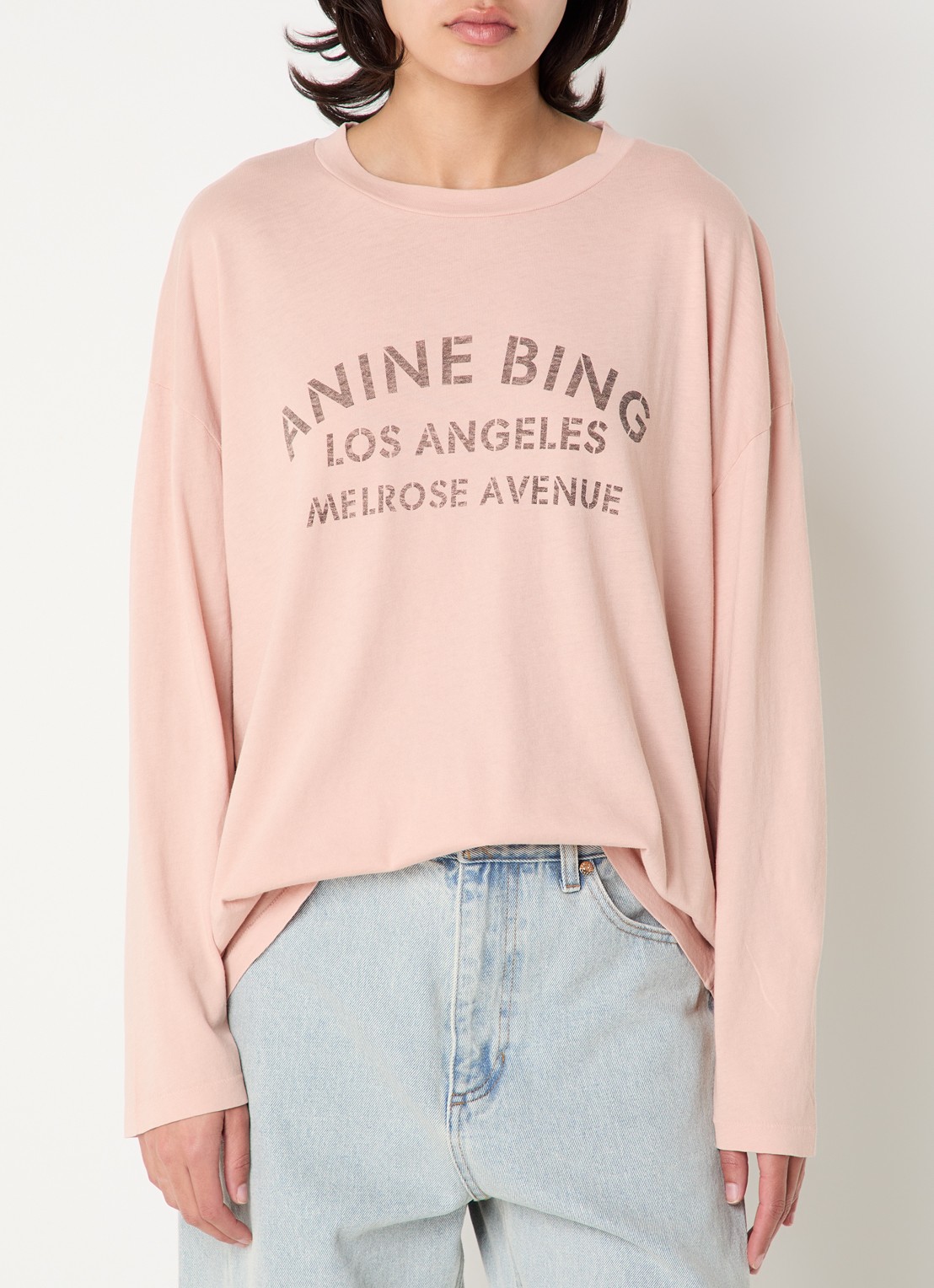 Anine Bing Ivan longsleeve met logoprint - detail 2 roze