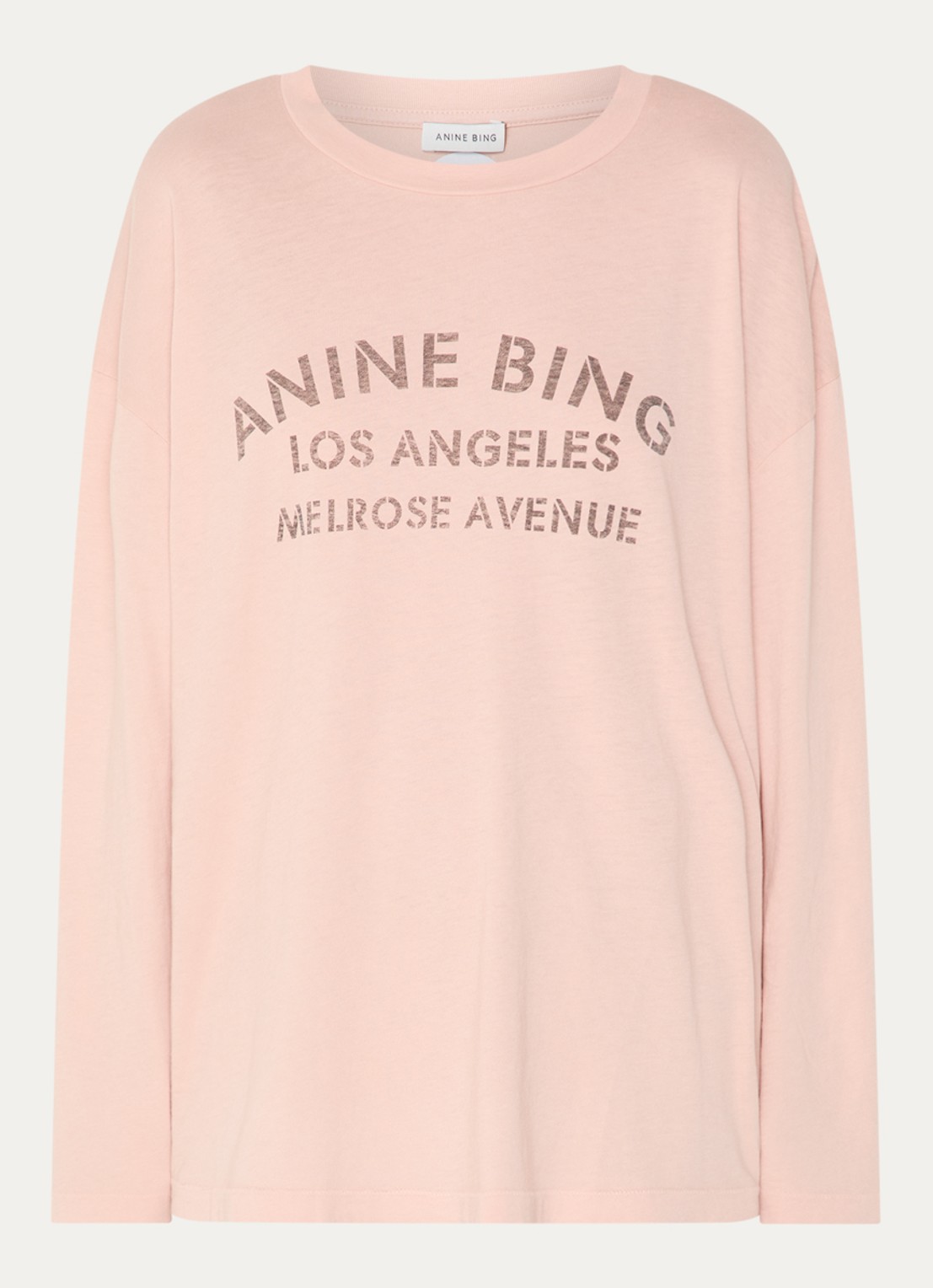 Anine Bing Ivan longsleeve met logoprint - voorkant 3 roze