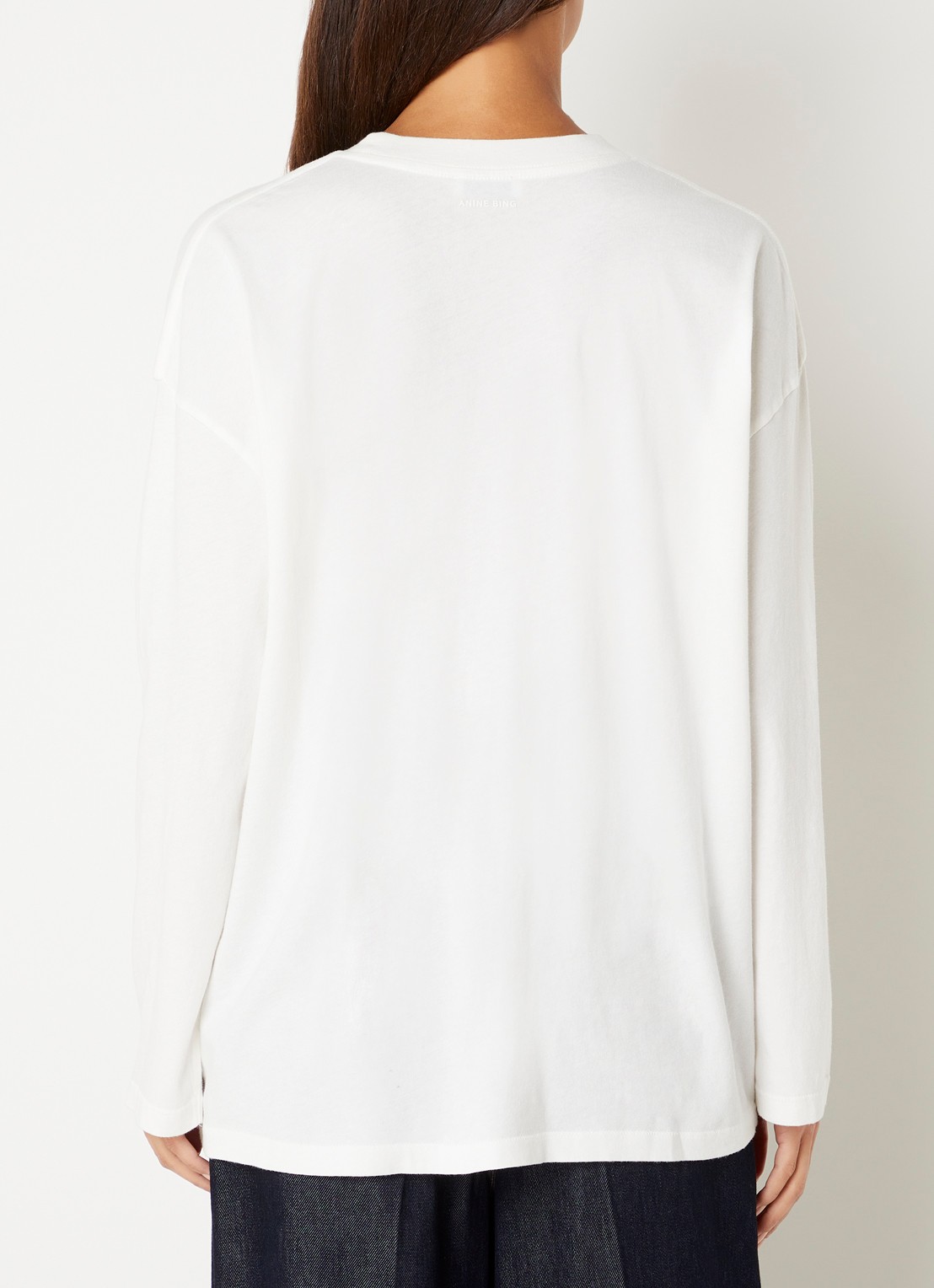 Anine Bing Ivan longsleeve met logoprint - achterkant 2 gebroken wit