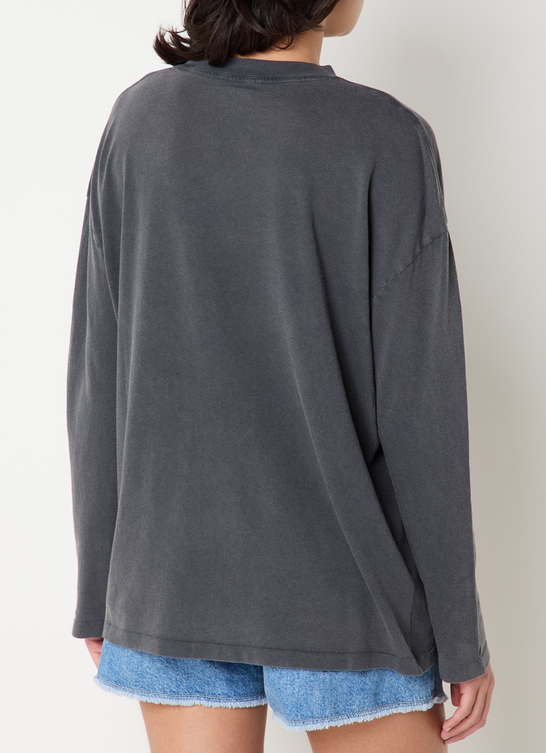 Anine Bing Ivan T-shirt met logoprint - achterkant 2 antraciet
