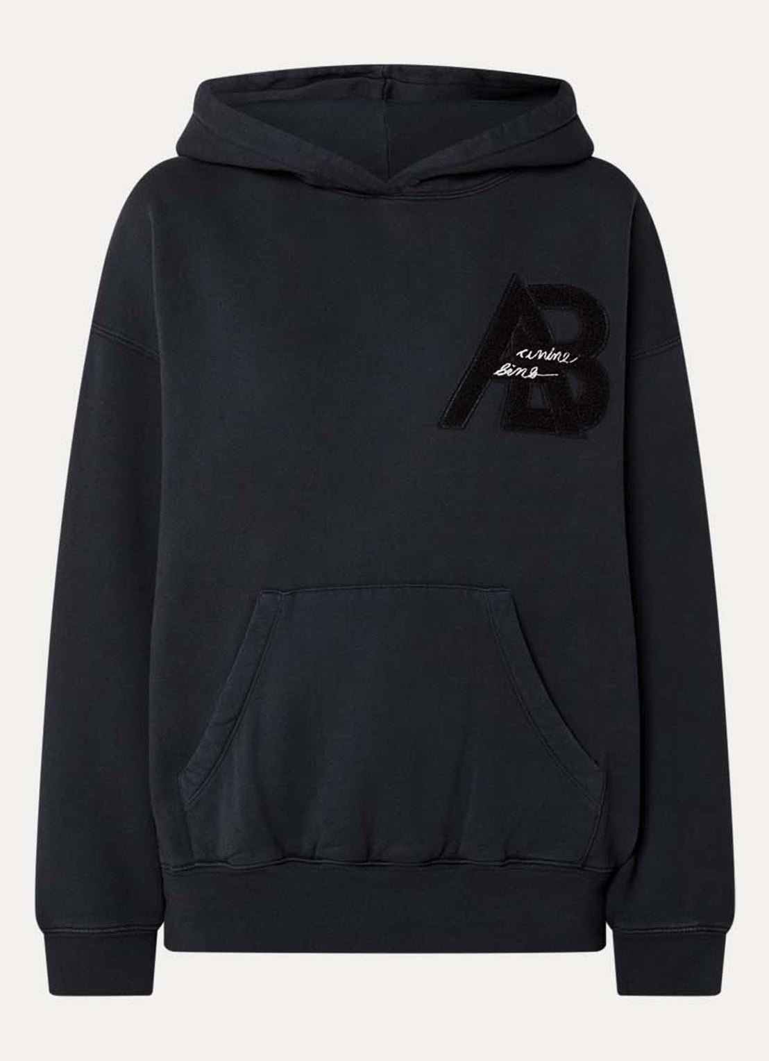 Anine Bing Jaci hoodie met logo - voorkant zwart