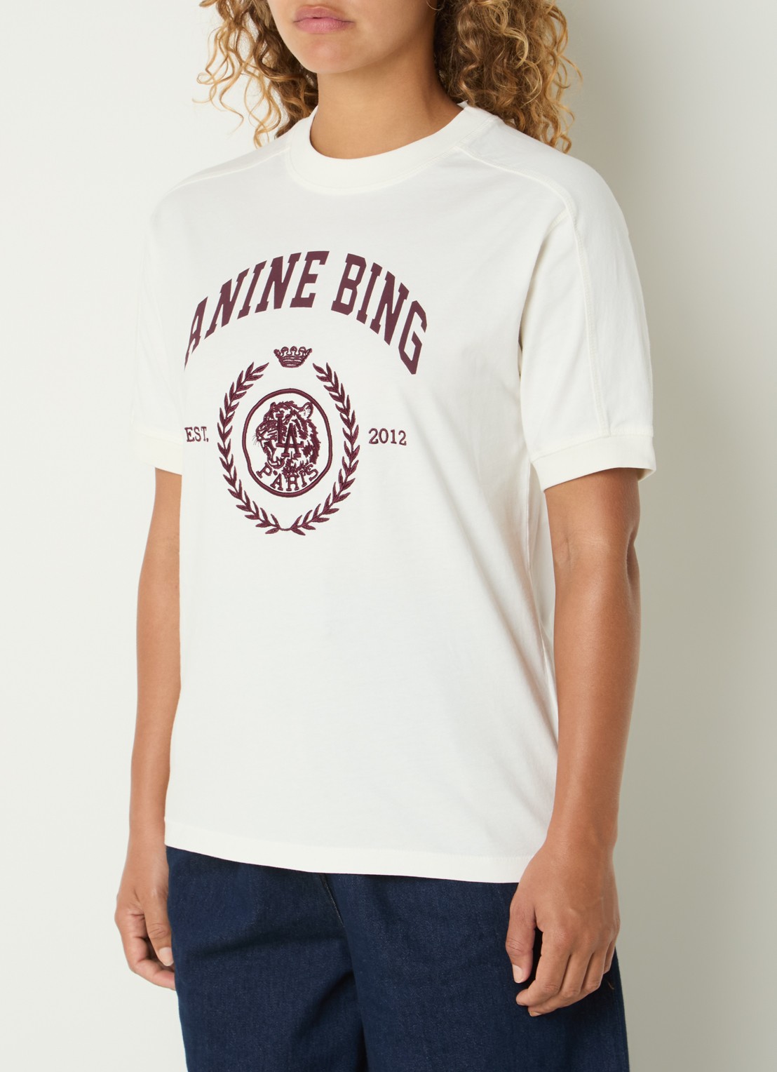 Anine Bing Jaylin T-shirt met print - detail 3 gebroken wit