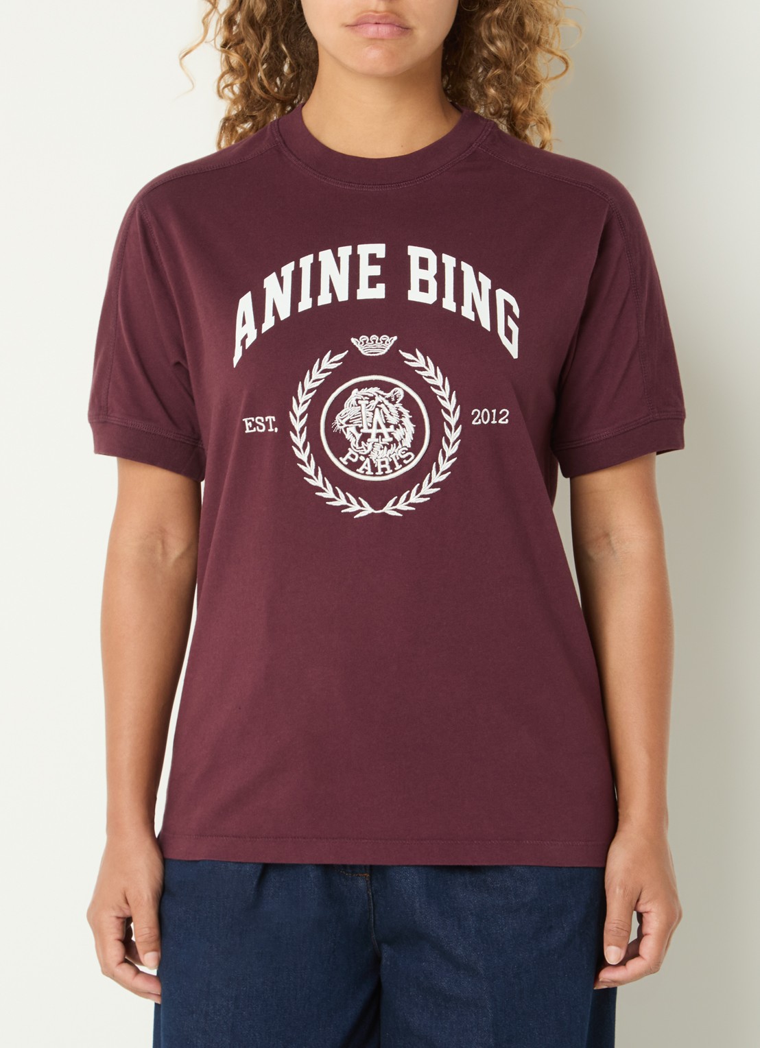 Anine Bing Jaylin T-shirt met print - detail 3 bruin