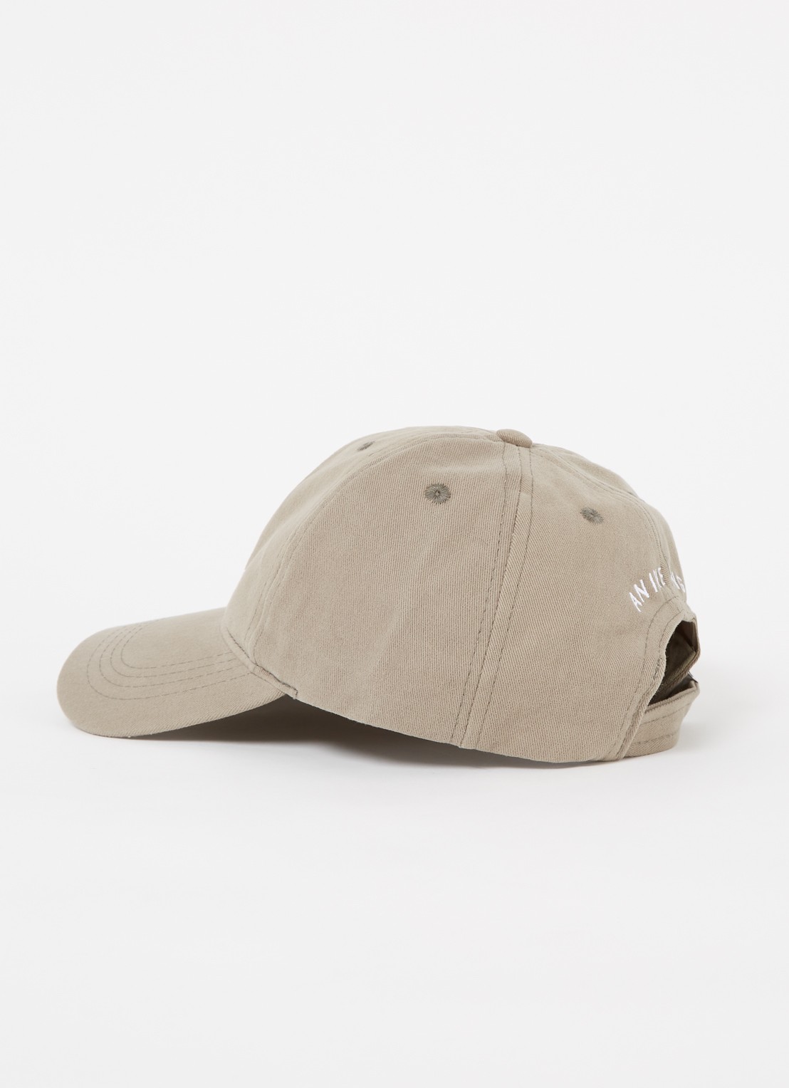 Anine Bing Jeremy pet met logoborduring - detail donkerbeige