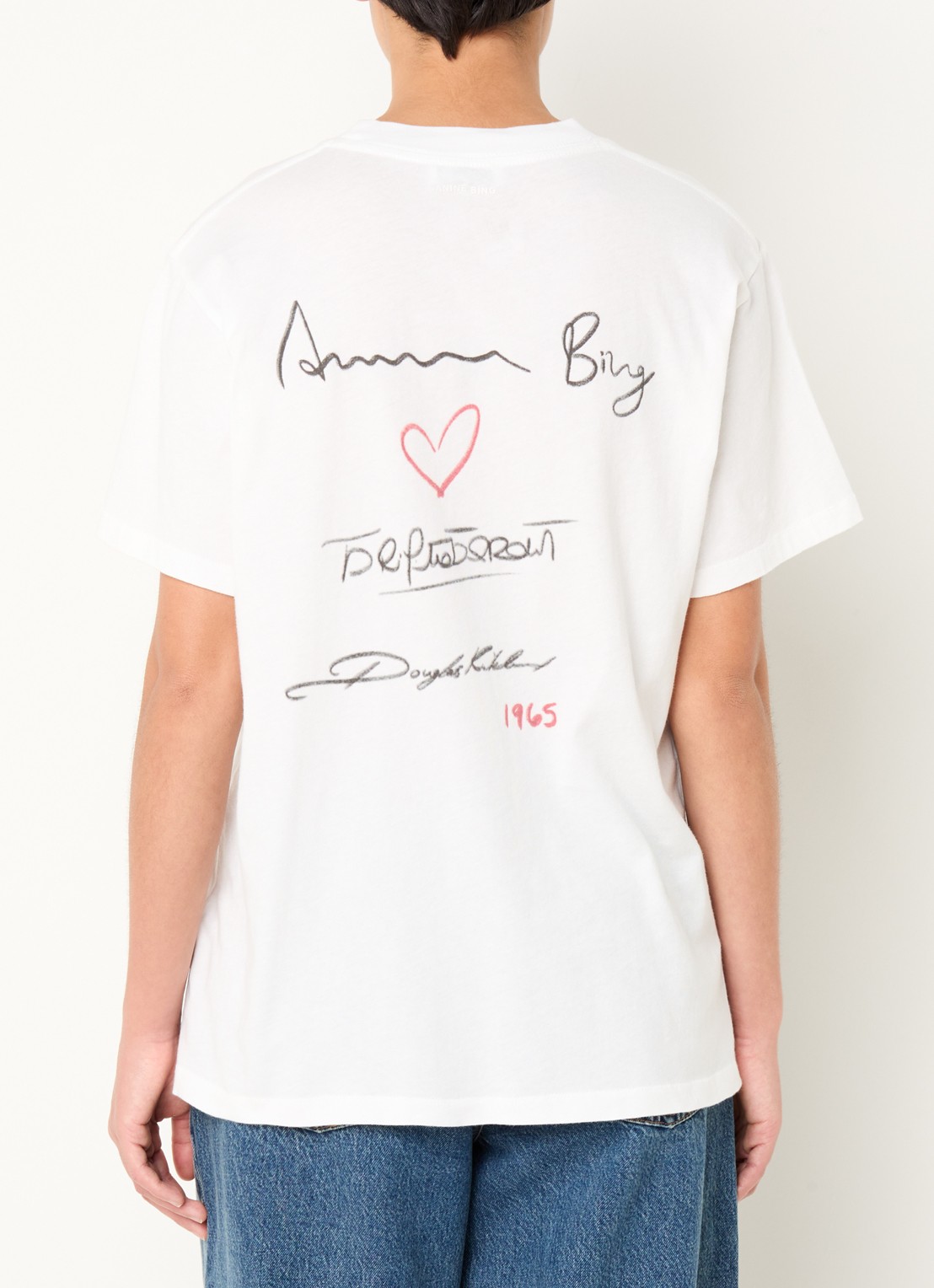 Anine Bing Lili T-shirt met front- en backprint - achterkant 4 ivoor