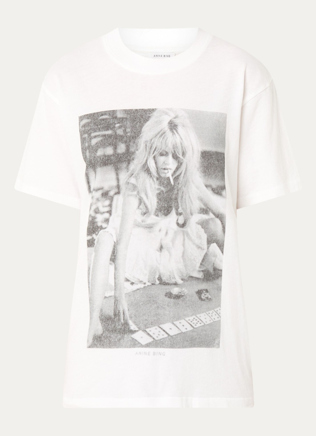 Anine Bing Lili T-shirt met front- en backprint - voorkant 2 ivoor