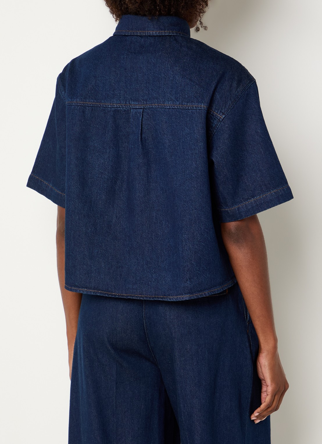 Anine Bing Lincoln blouse van denim - achterkant 4 indigo
