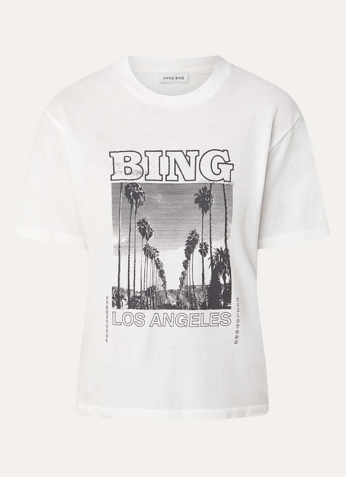 Anine Bing Louis T-shirt met print - voorkant 2 ivoor