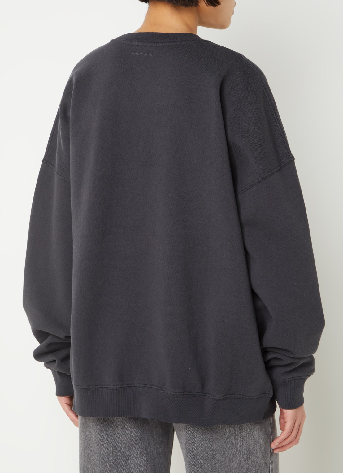 Anine Bing Miles oversized sweater met logoprint - achterkant zwart