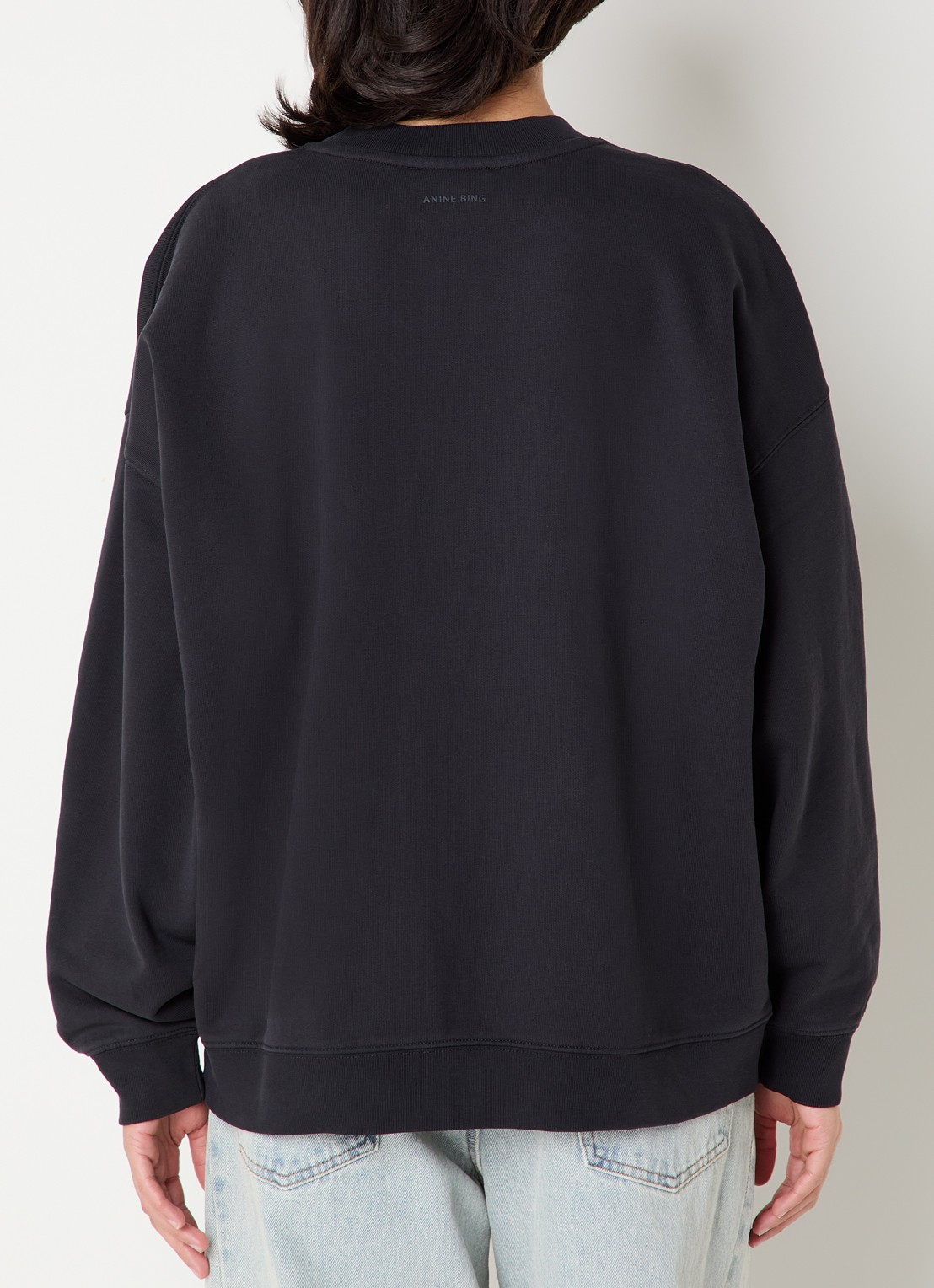 Anine Bing Miles sweater met logo  - achterkant zwart