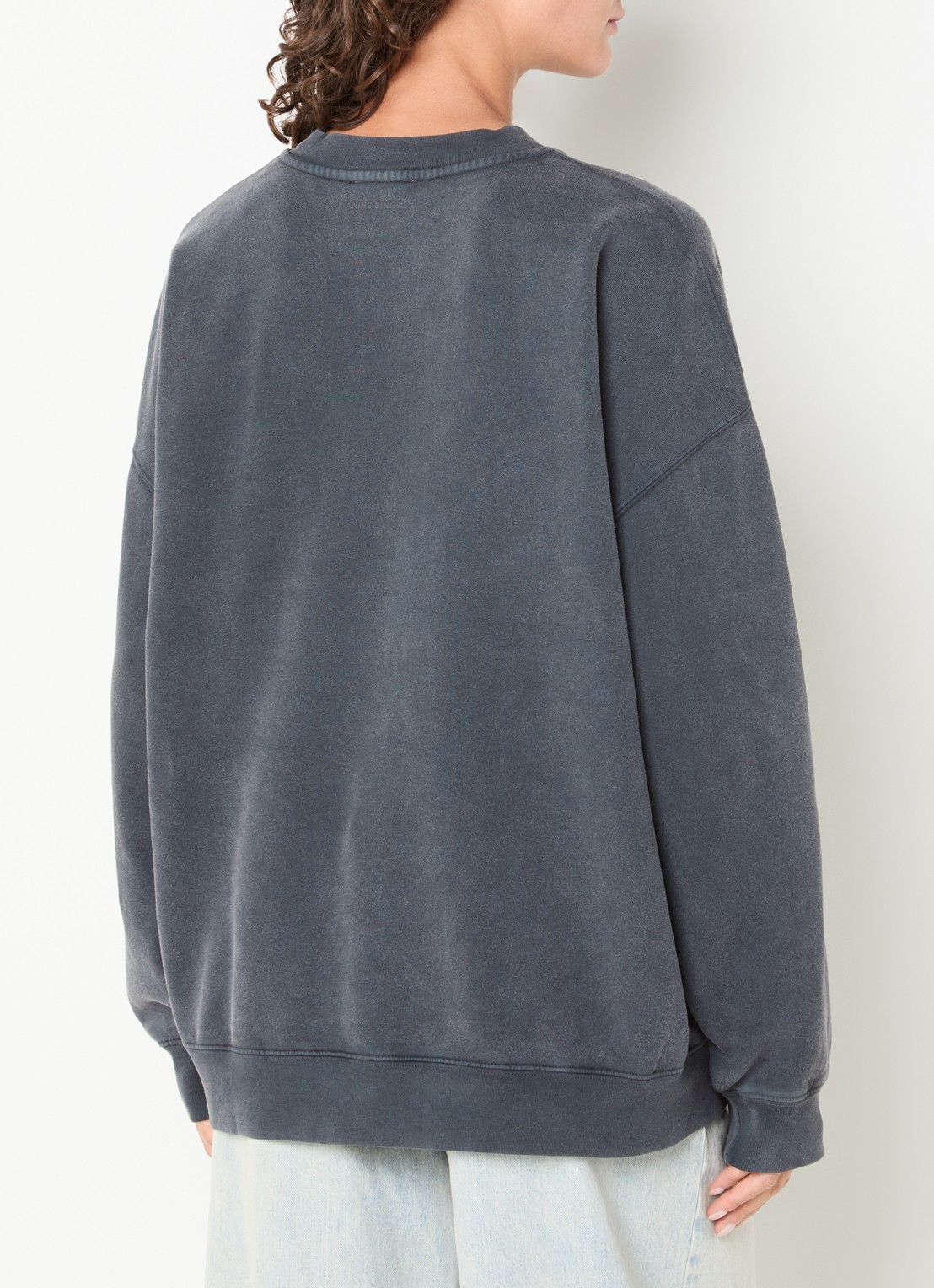 Anine Bing Miles sweater met logoprint en verwassen afwerking - achterkant 2 zwart
