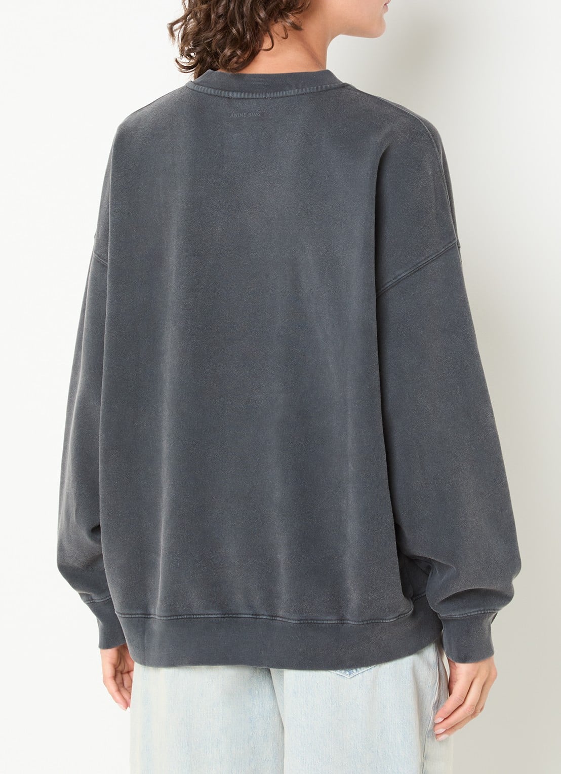 Anine Bing Miles sweater met logoprint en verwassen afwerking - achterkant 2 zwart