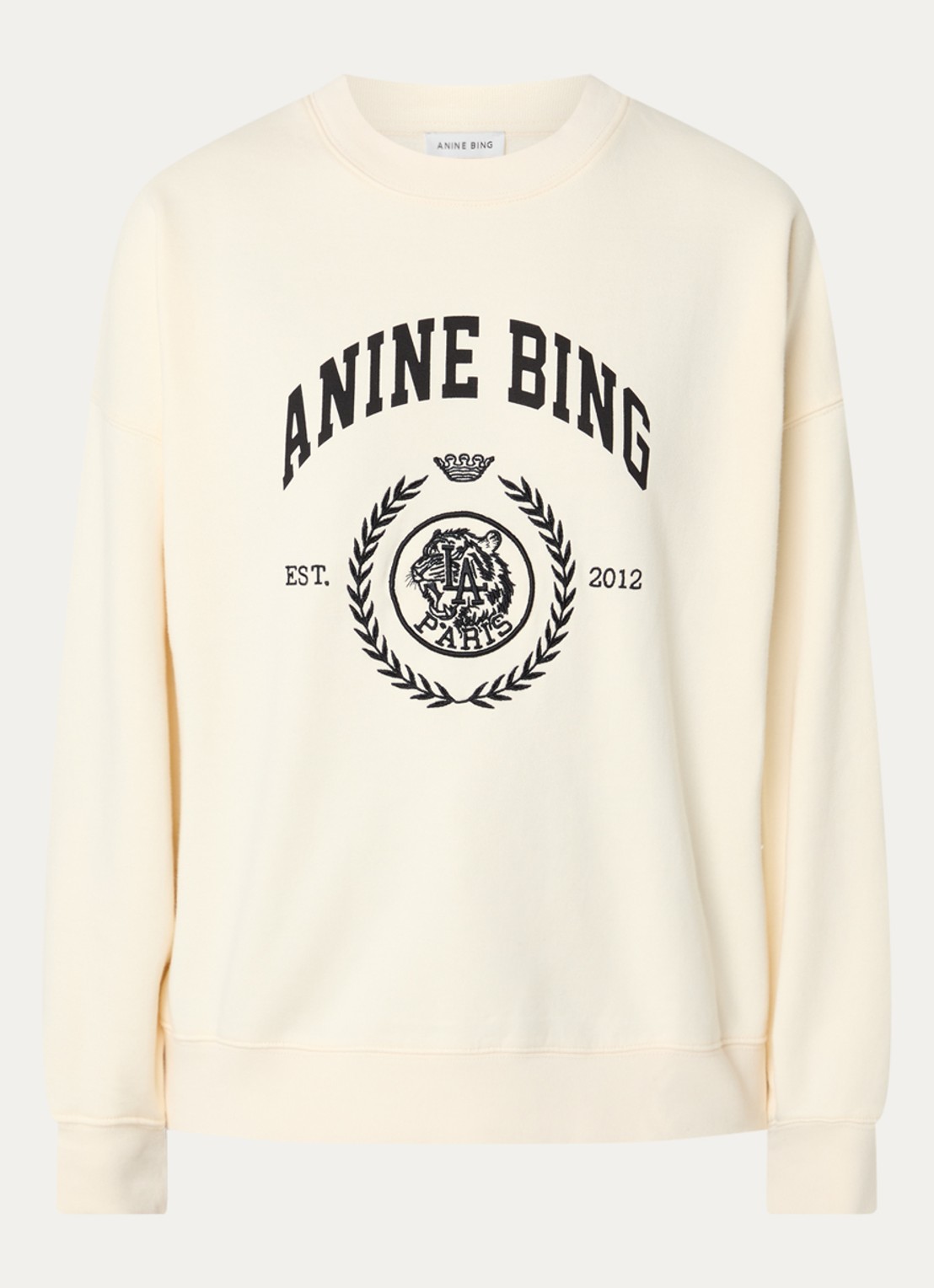Anine Bing Miles sweater met logoprint - voorkant 2 gebroken wit