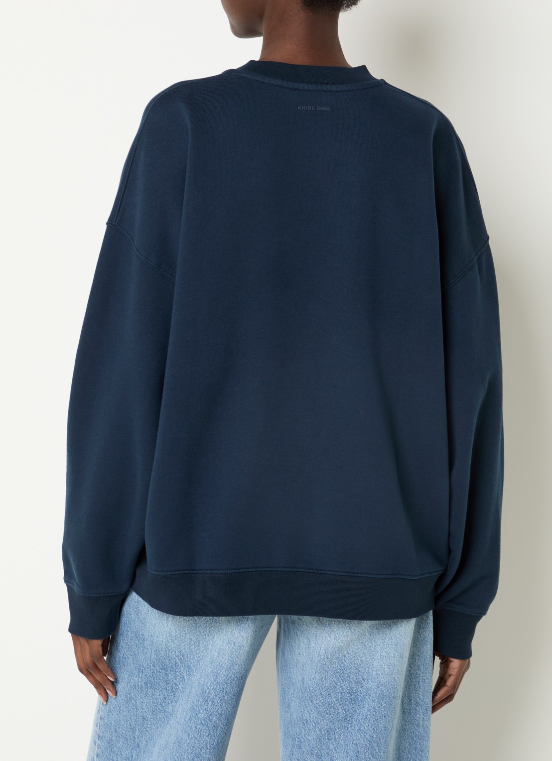 Anine Bing Miles sweater met logoprint - achterkant 2 donkerblauw