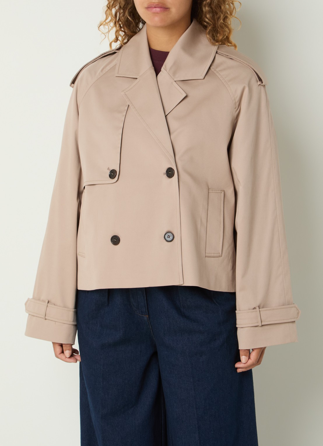 Anine Bing Rickie trenchcoat met steekzakken - detail 3 beige