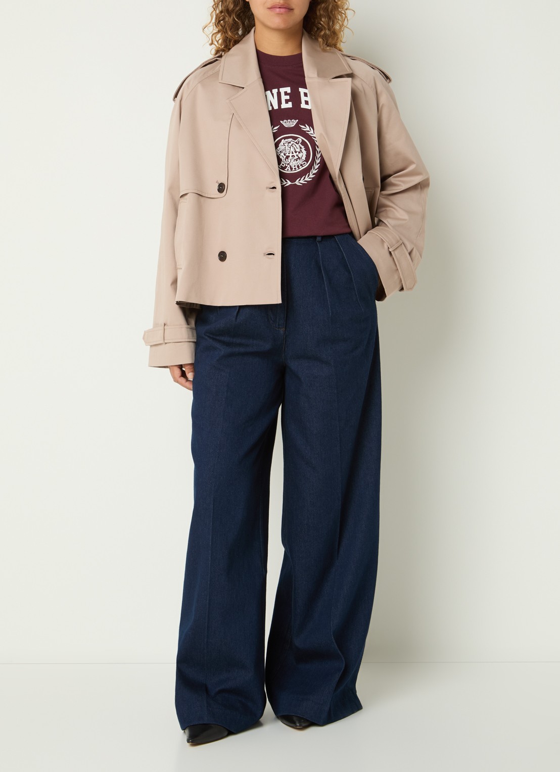 Anine Bing Rickie trenchcoat met steekzakken - voorkant 2 beige