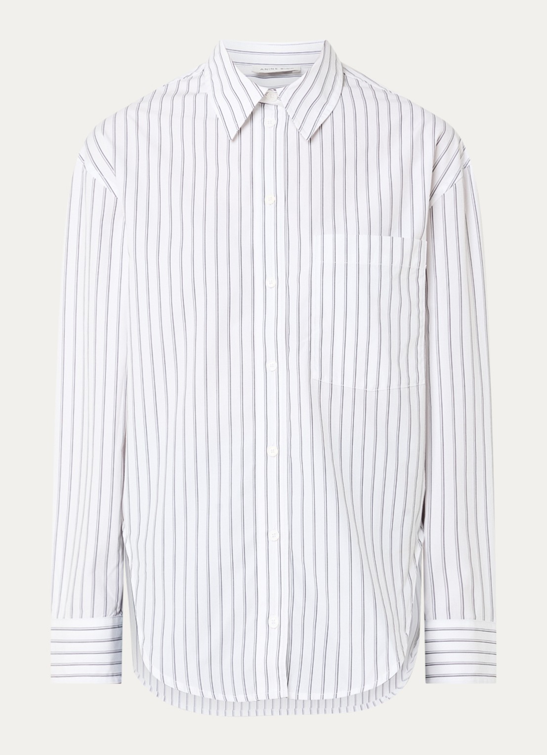 Anine Bing Scott blouse met streepprint - voorkant 2 wit