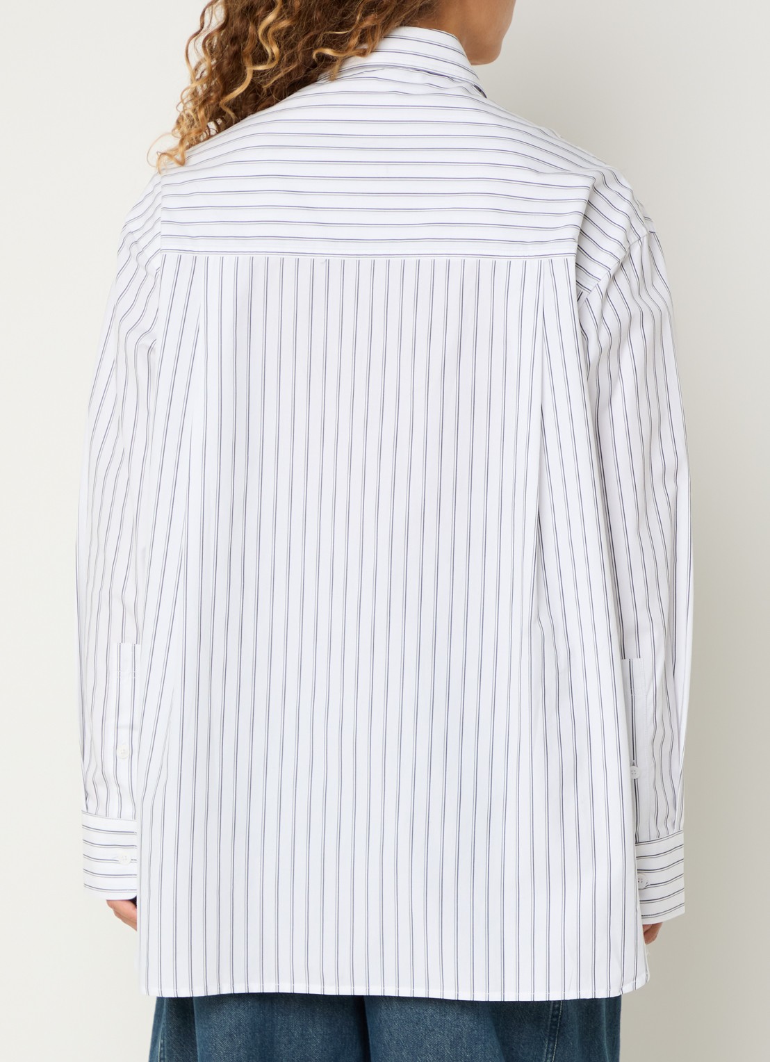 Anine Bing Shelley blouse met streepprint - achterkant wit