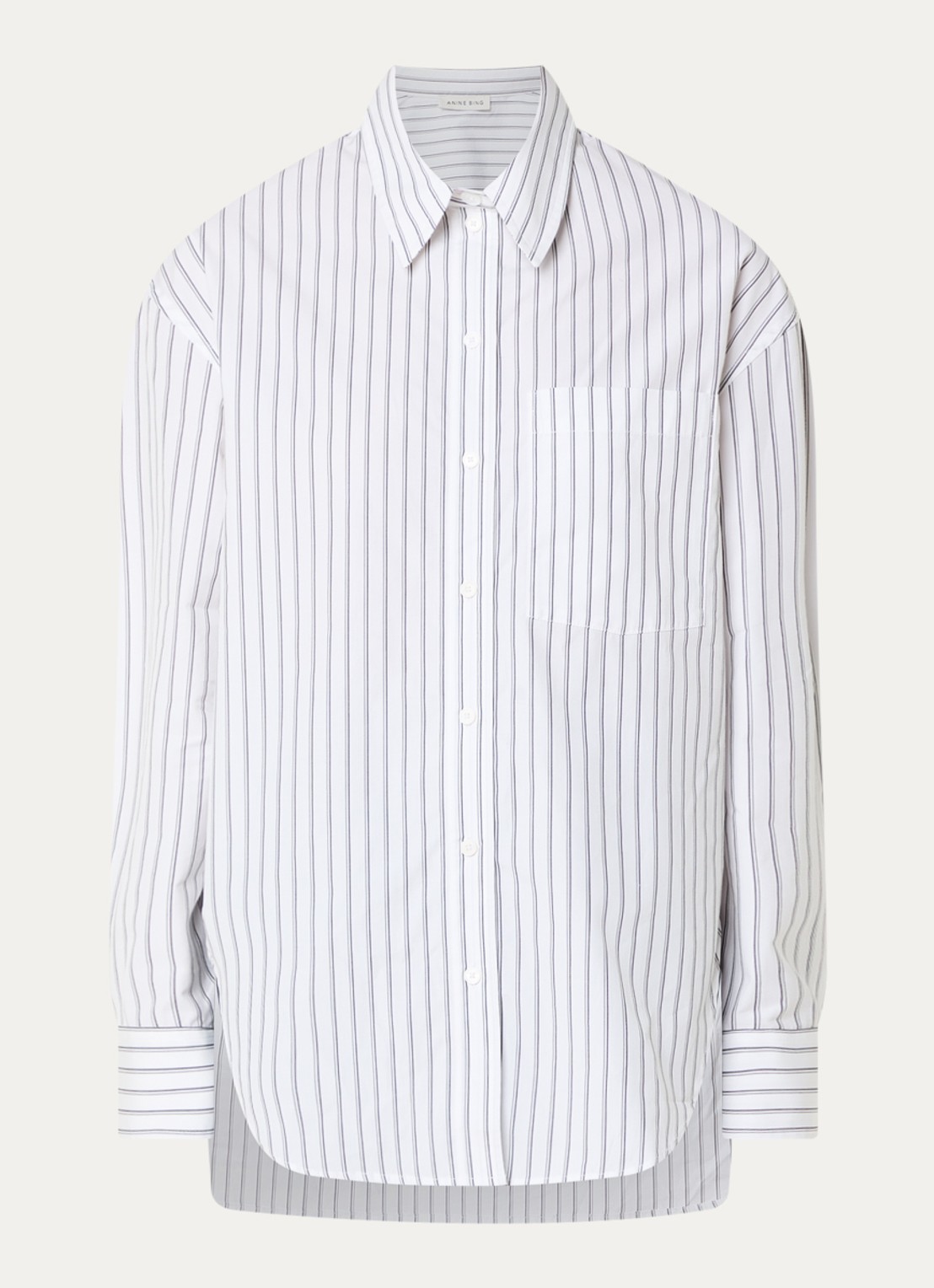 Anine Bing Shelley blouse met streepprint - voorkant 2 wit