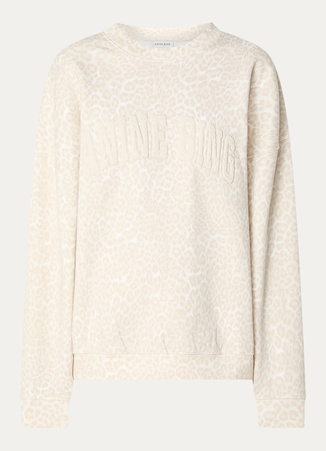 Anine Bing Sweater met panterprint - voorkant beige