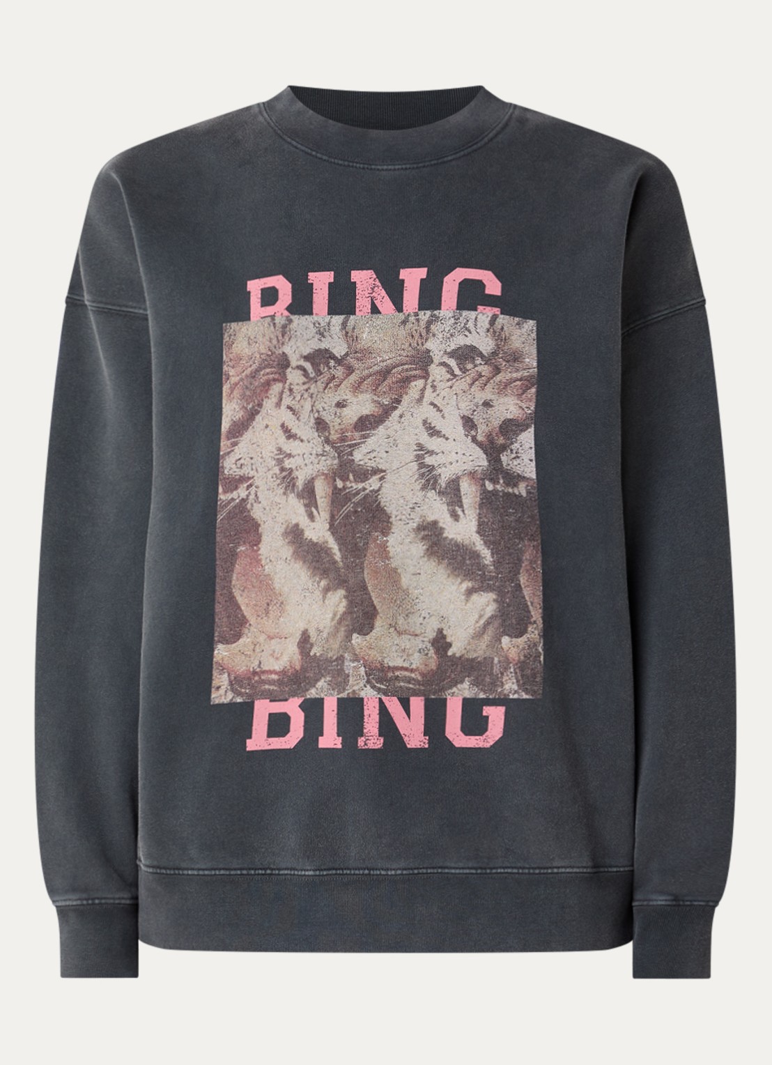 Anine Bing Sweater met print - voorkant antraciet