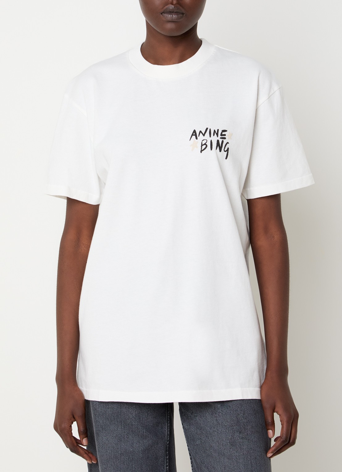 Anine Bing Walker T-Shirt met logo- en backprint - achterkant 2 wit