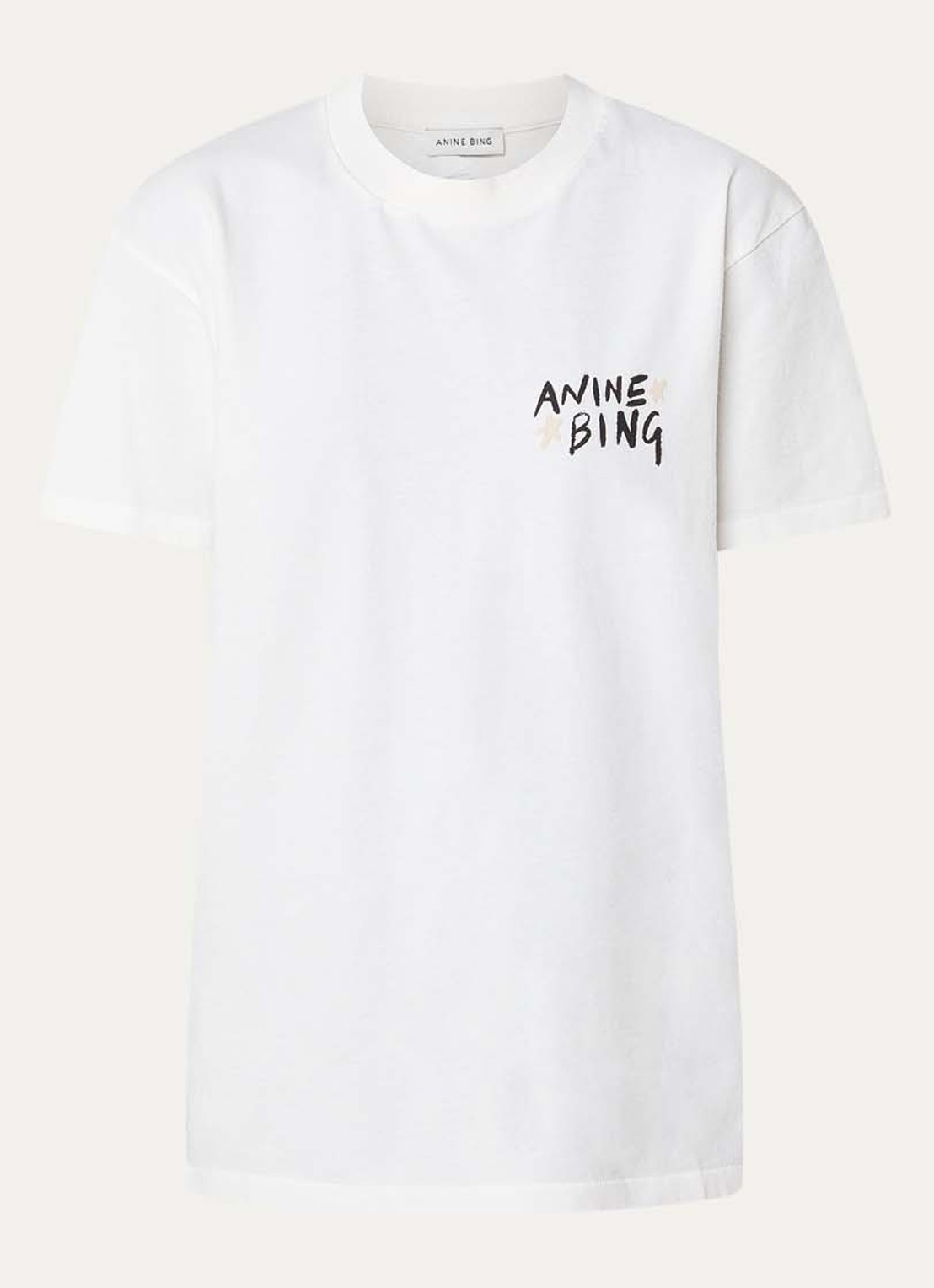 Anine Bing Walker T-Shirt met logo- en backprint - voorkant 3 wit