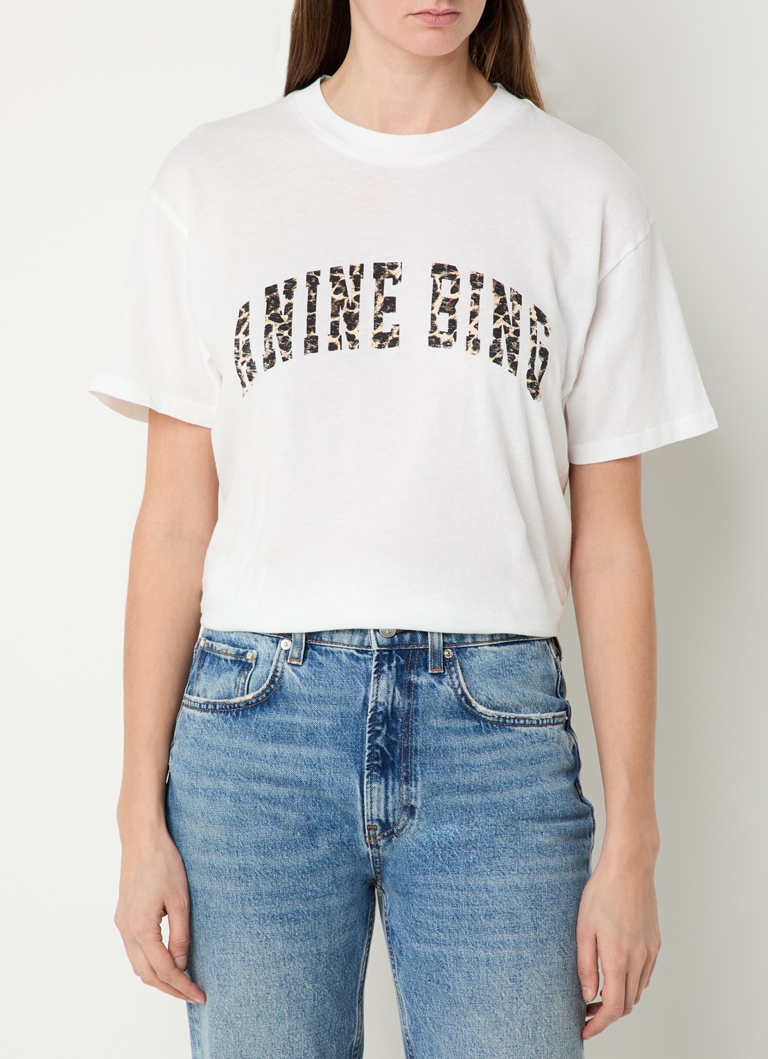Anine Bing Walker T-shirt met logoprint - detail 2 gebroken wit