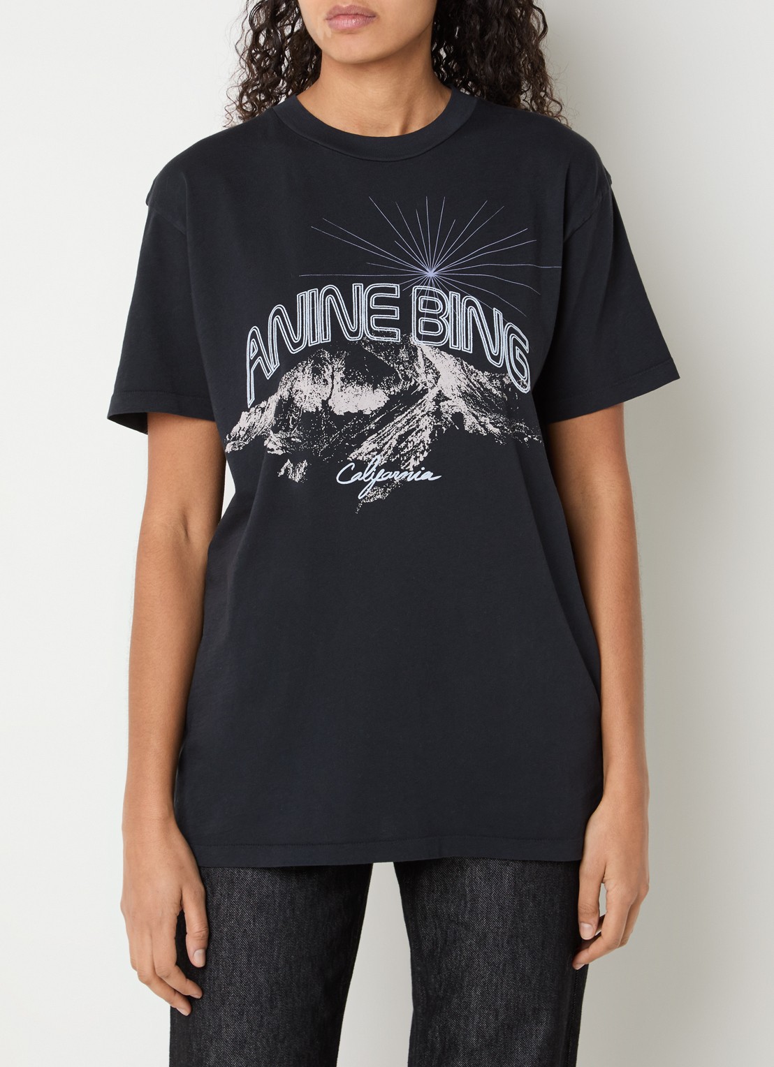 Anine Bing Walker T-shirt met logoprint - detail 4 antraciet