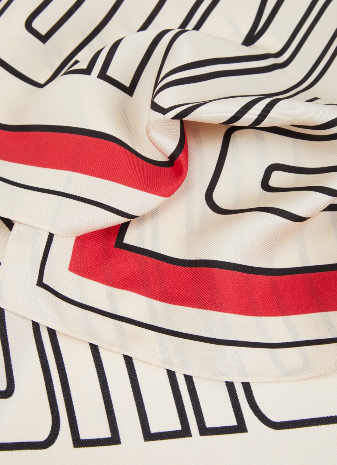 Anine Bing York sjaal van zijde met logoprint 60 x 60 cm - detail 3 rood
