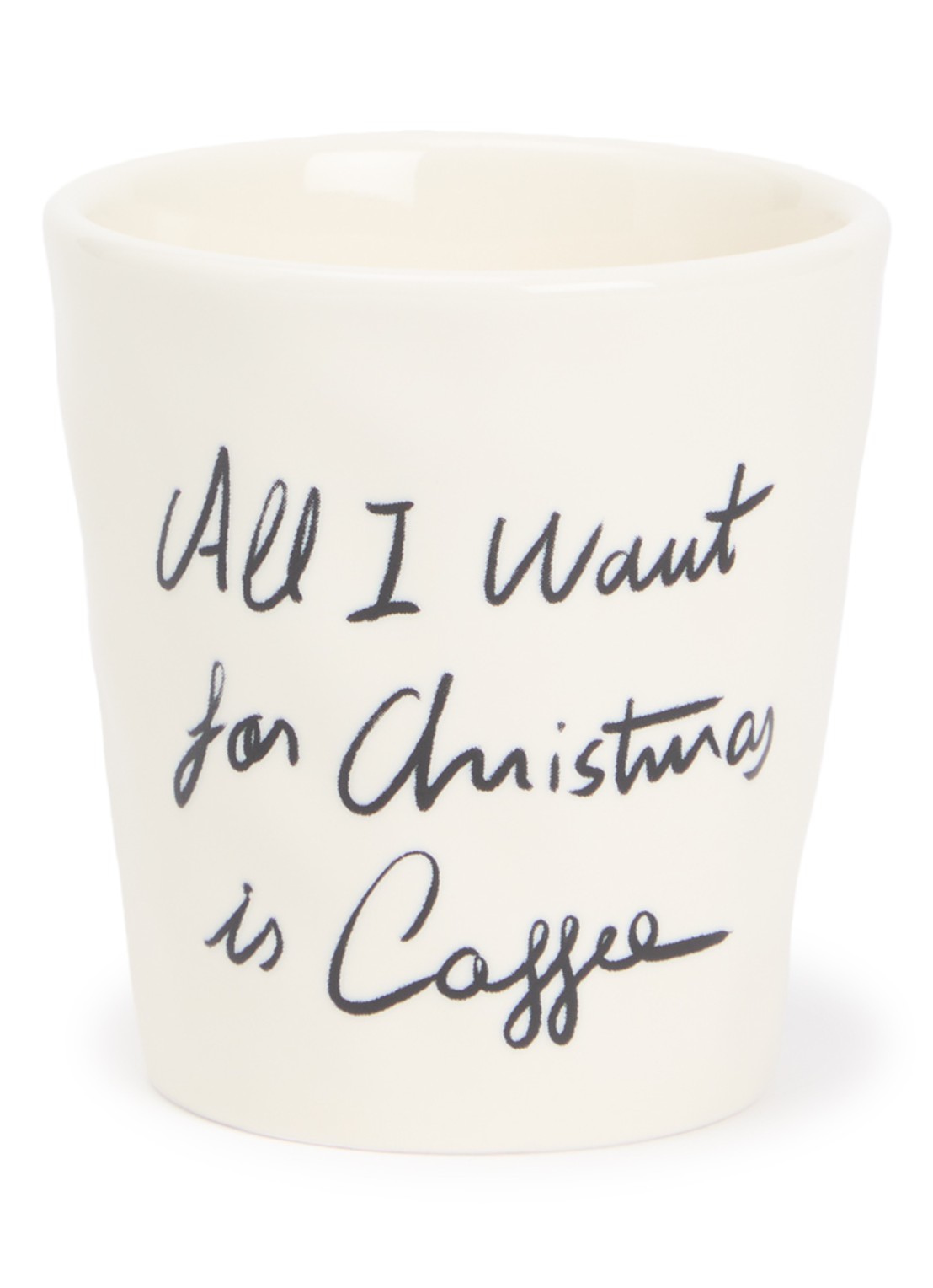 Anna + Nina All I Want Is Coffee koffiekopje 20 cl - voorkant gebroken wit