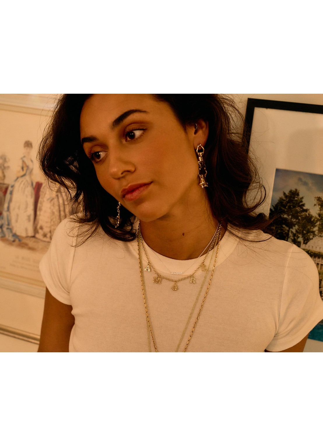 Anna + Nina Amore ketting met hanger - detail 6 goud