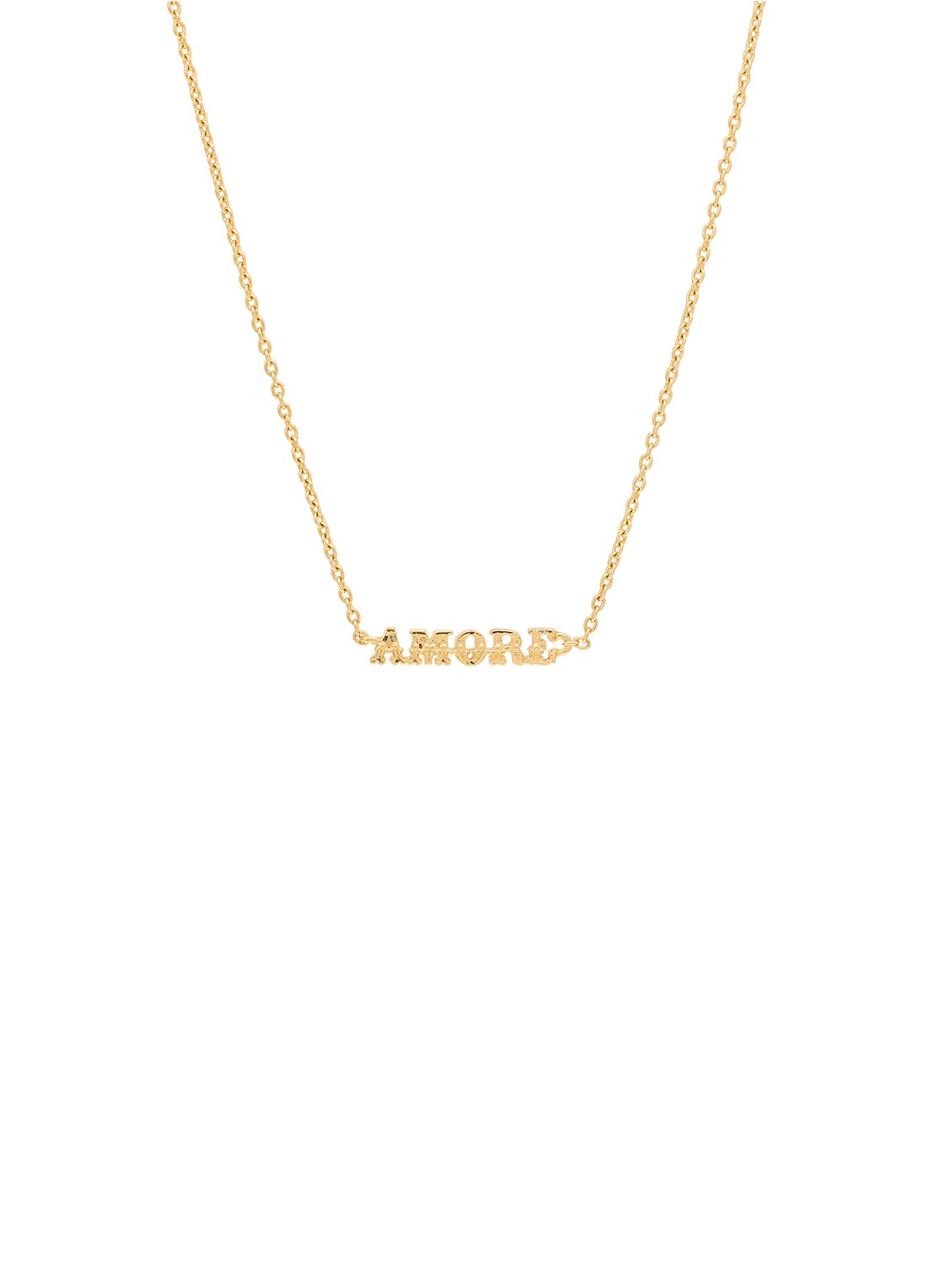 Anna + Nina Amore ketting met hanger  - voorkant goud
