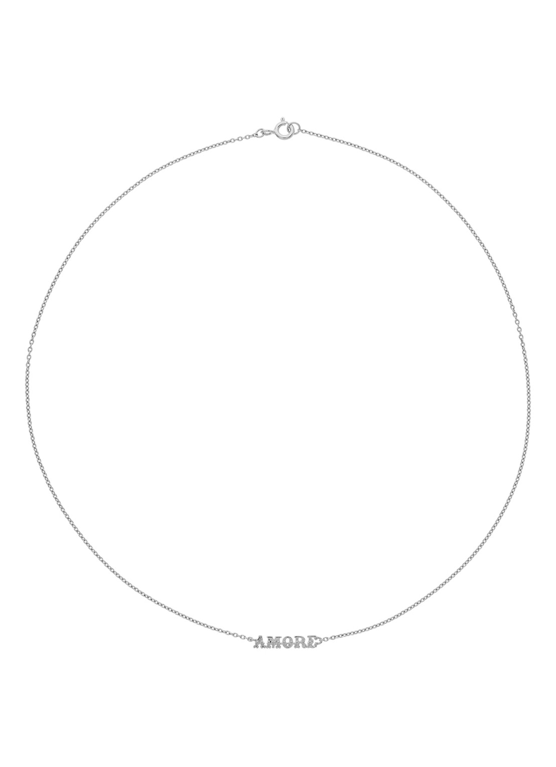 Anna + Nina Amore ketting met hanger  - voorkant 3 zilver