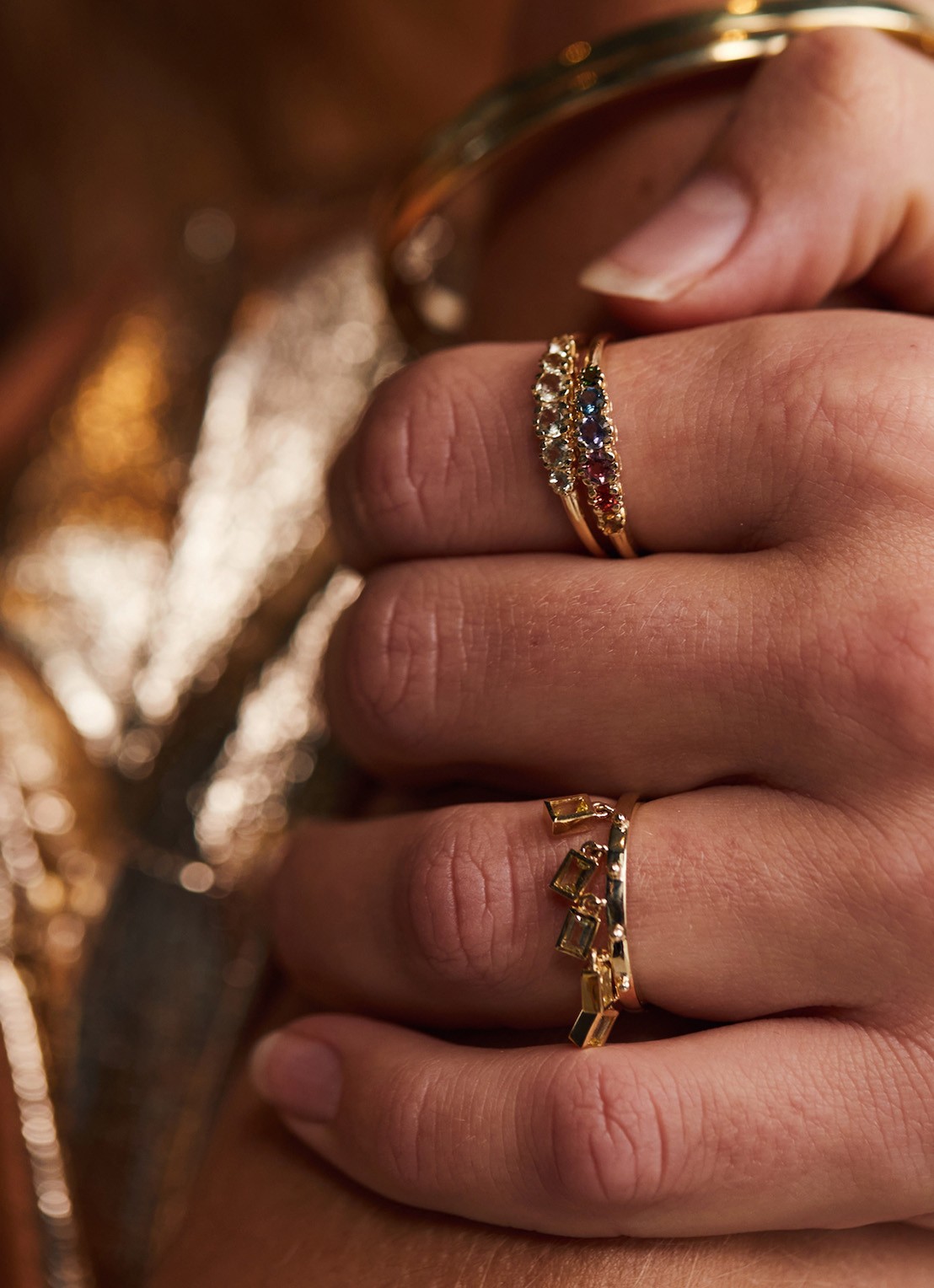 Anna + Nina Anna ring van 14 karaat geelgoud - detail 2 geelgoud