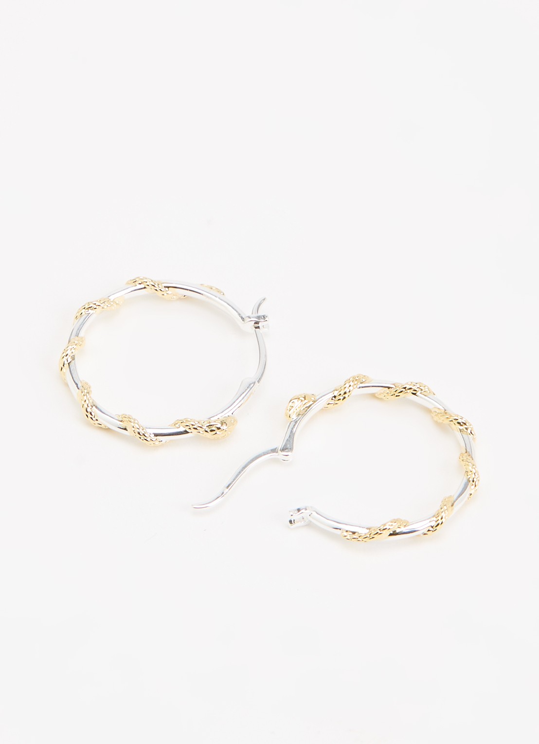 Anna + Nina Big Twisting Serpent oorringen verguld - detail 2 zilver