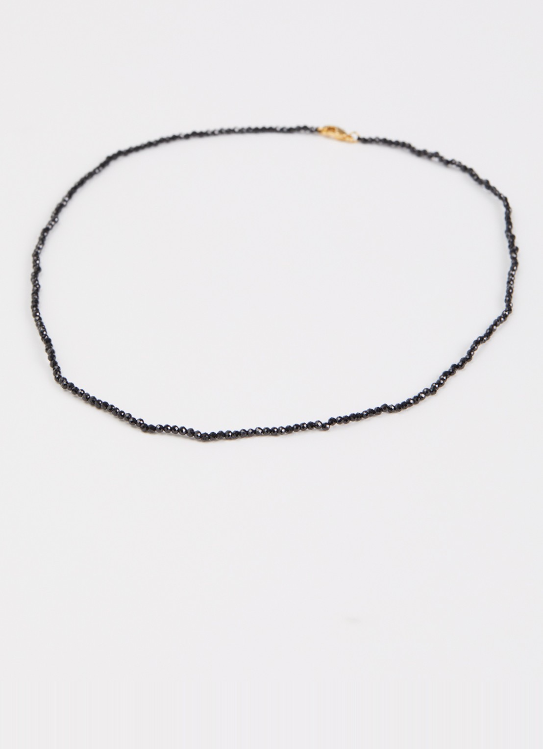 Anna + Nina Black Onyx Gemstone ketting verguld - detail zwart