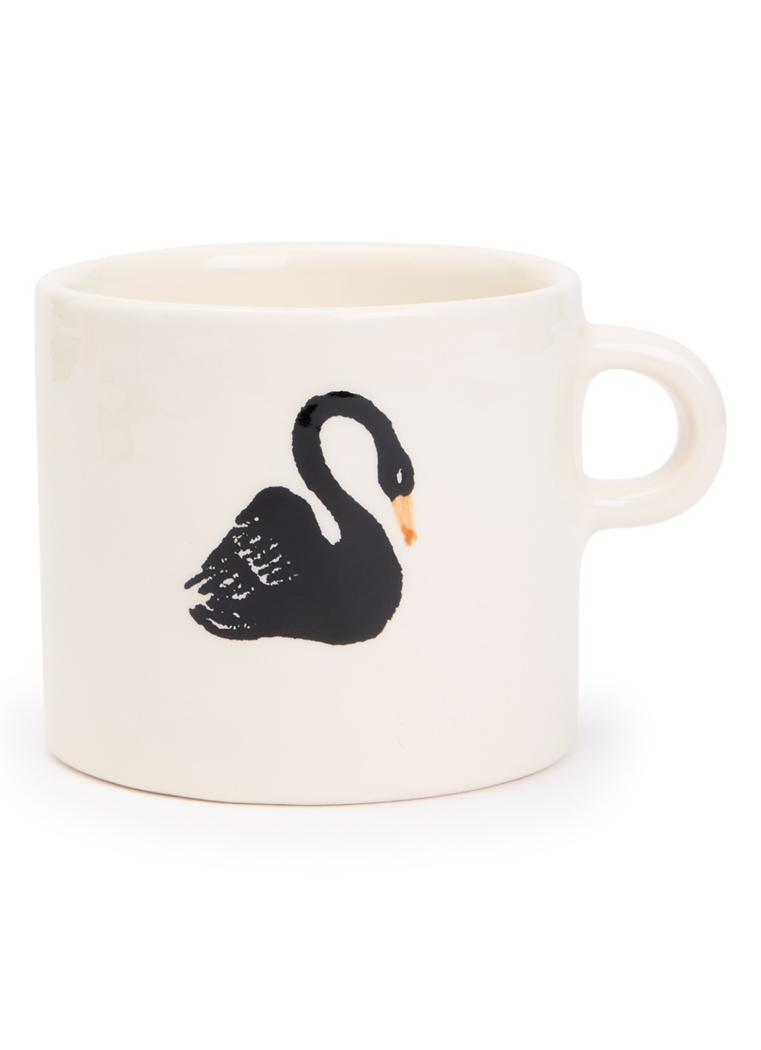 Anna + Nina Black Swan mok 40 cl - voorkant 2 gebroken wit