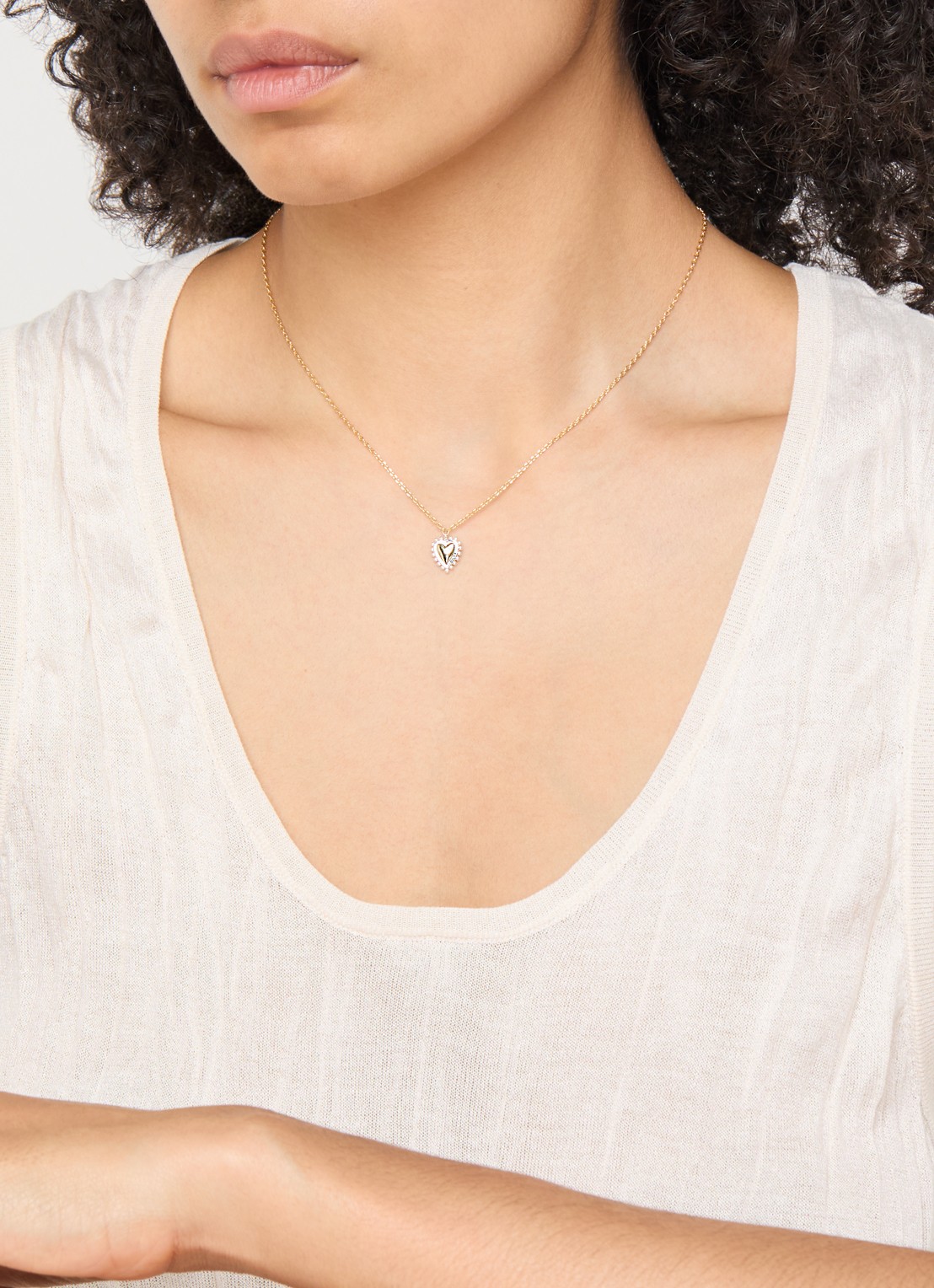 Anna + Nina Bravery Heart ketting  - voorkant 2 goud