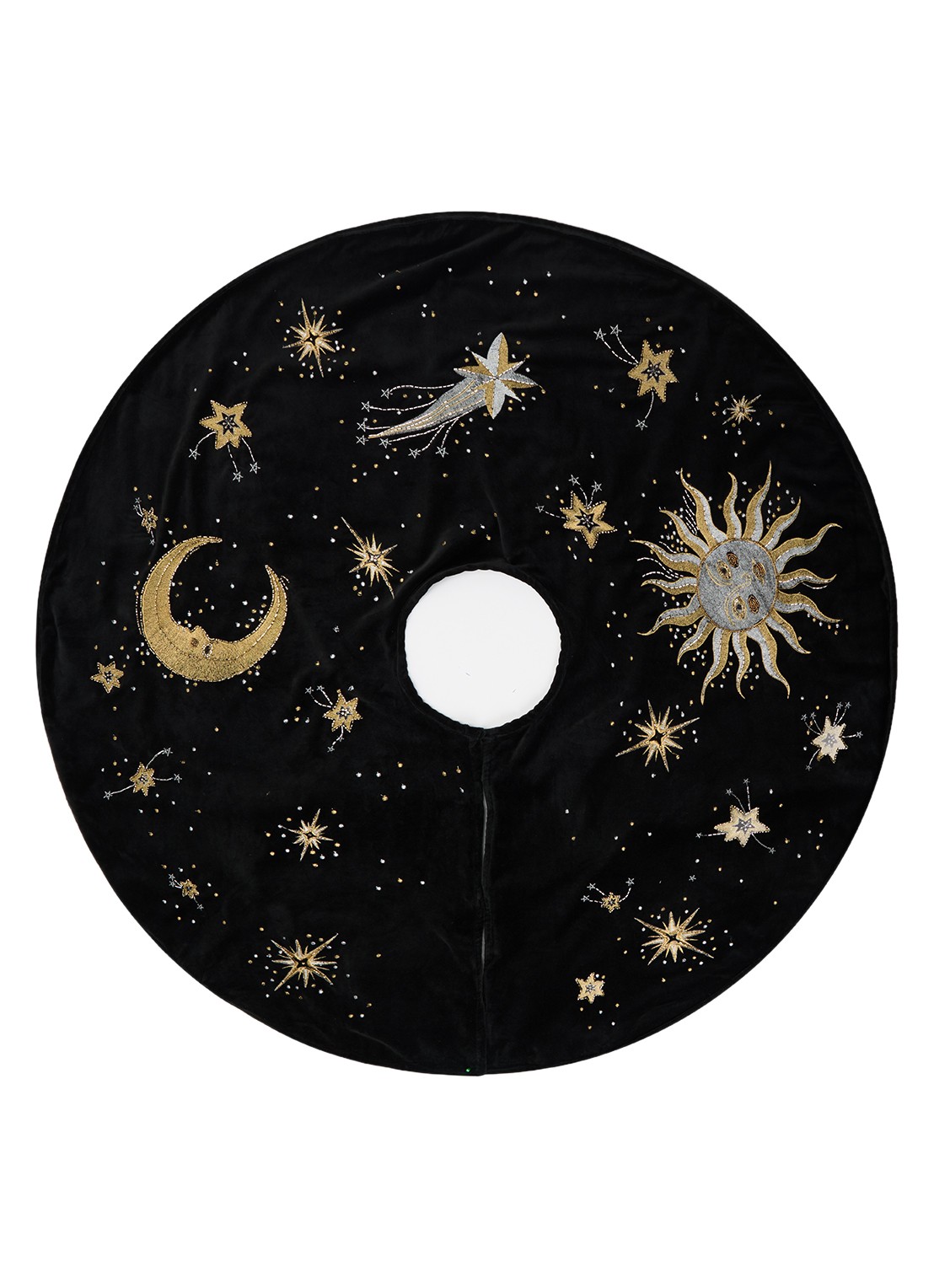 Anna + Nina Celestial Christmas kerstboomrok Ø110 cm - voorkant 2 zwart